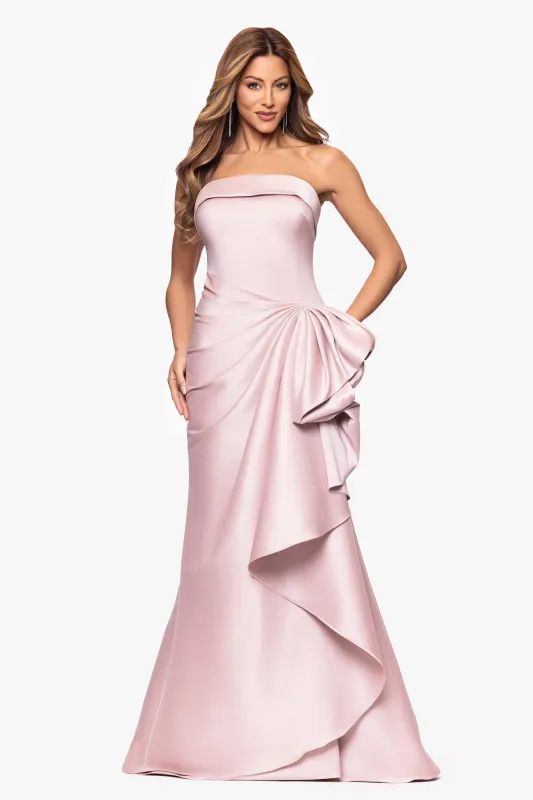 "Diana" Mikado Strapless Rouched Floor Length Dress sold by Xscape