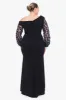 Plus "Ariana" Off the Shoulder Long Sleeve Scuba Crepe Dress sold by Xscape