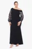 Plus "Ariana" Off the Shoulder Long Sleeve Scuba Crepe Dress sold by Xscape