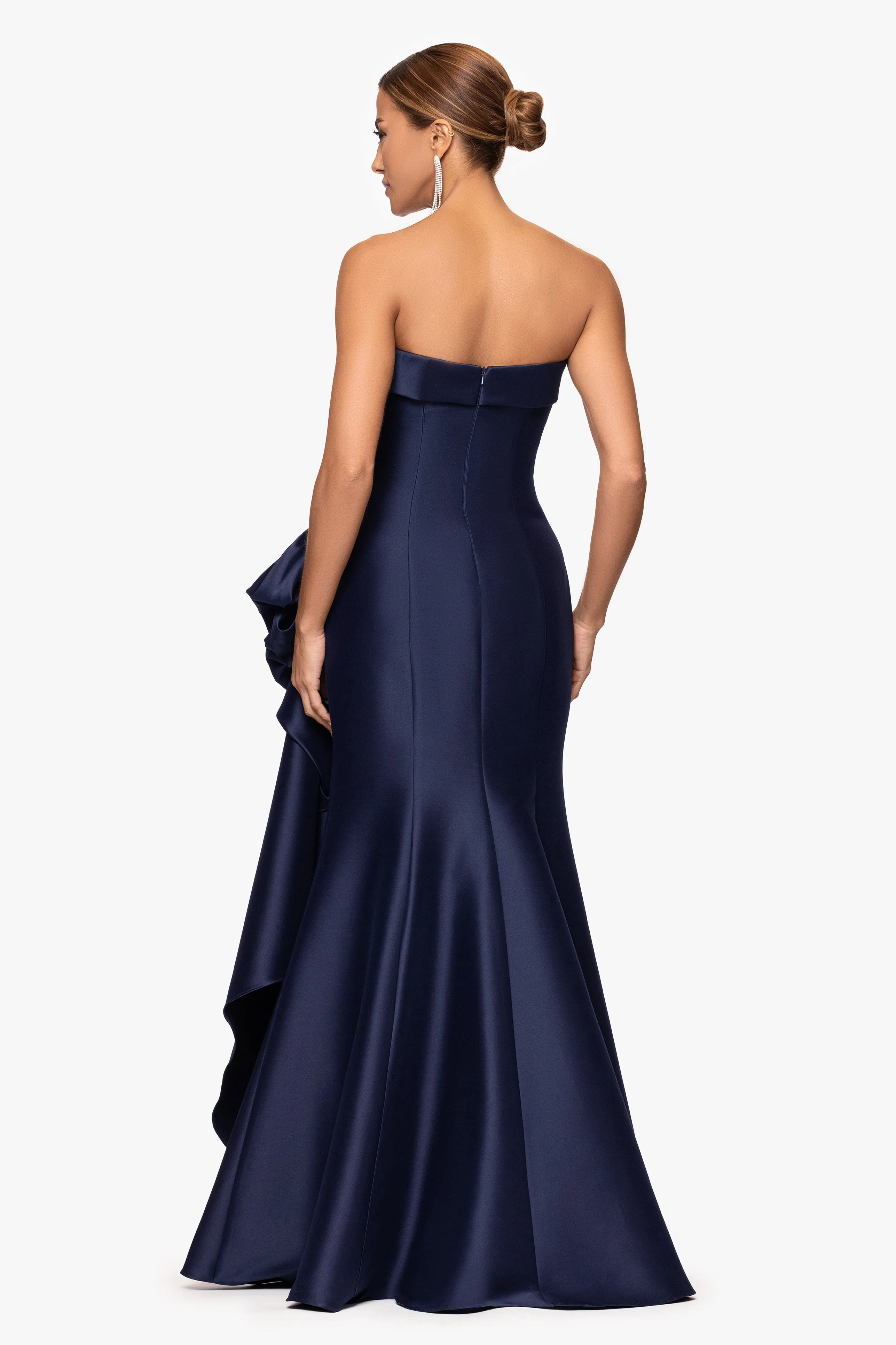 "Diana" Mikado Strapless Rouched Floor Length Dress sold by Xscape product image thumbnail 3
