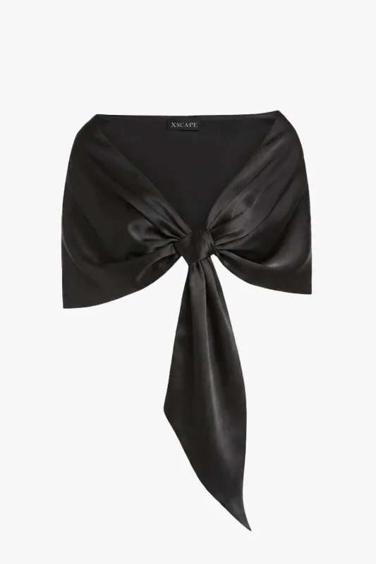 Plus "Miranda" Satin Pull Through Shawl Wrap sold by Xscape