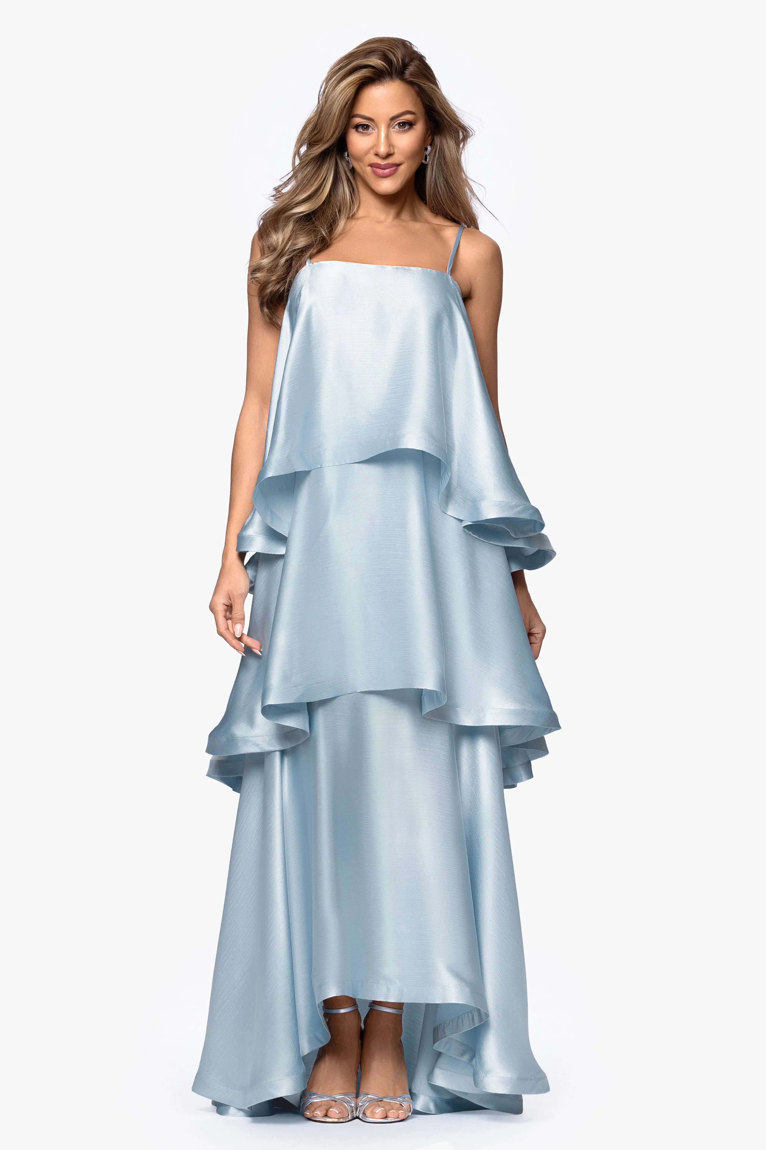 "Meadow" Satin Tiered Sphaghetti Strap Dress sold by Xscape