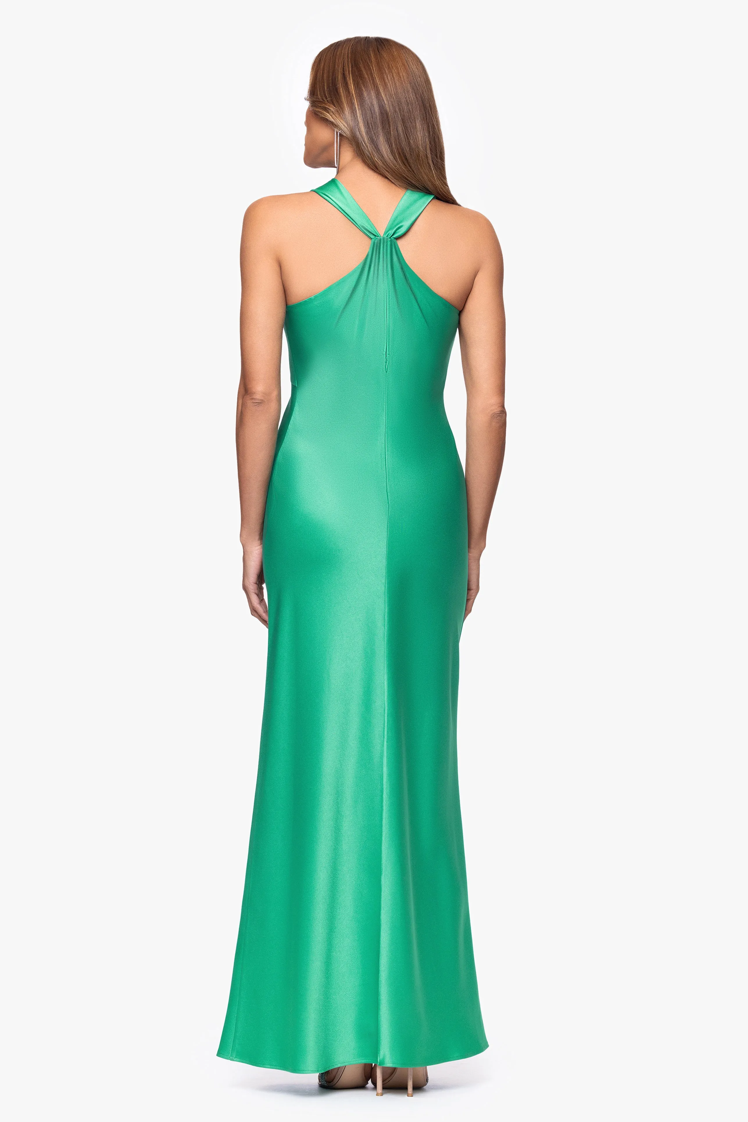 "Veronica" Satin Cowl Neck Floor Length Dress sold by Xscape product image thumbnail 3