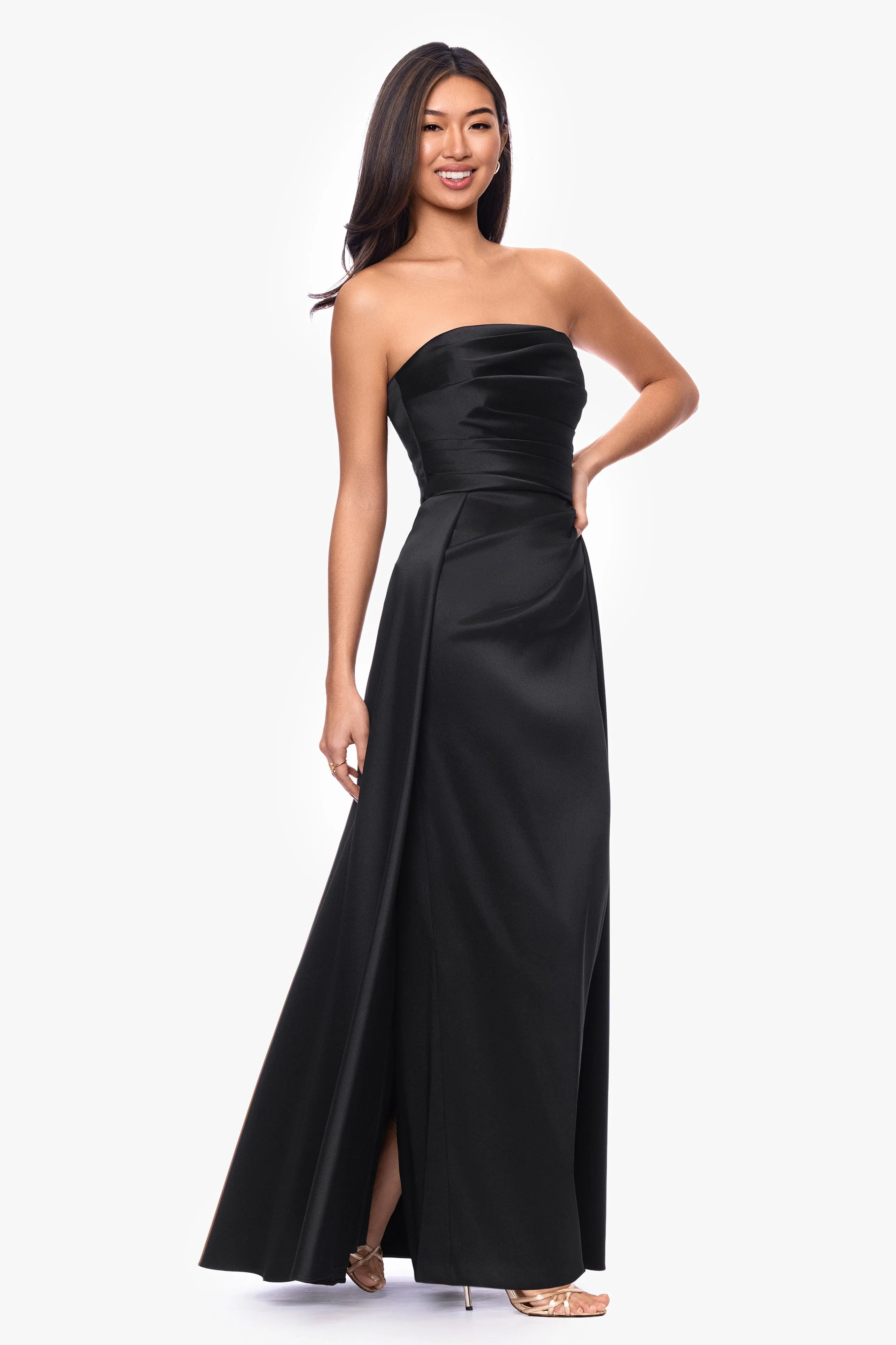 "Savanna" Mikado Strapless Floor Length Dress sold by Xscape product image thumbnail 4