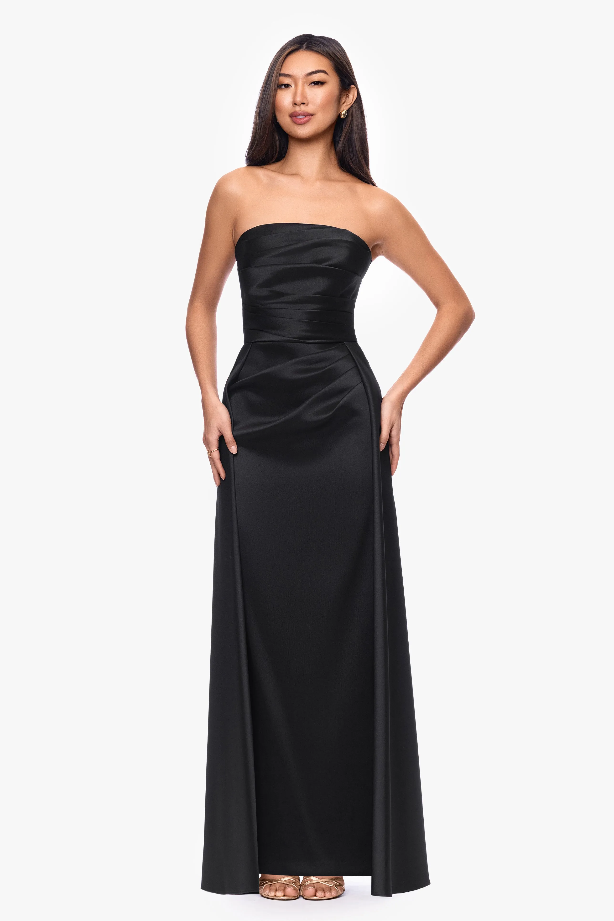 "Savanna" Mikado Strapless Floor Length Dress sold by Xscape