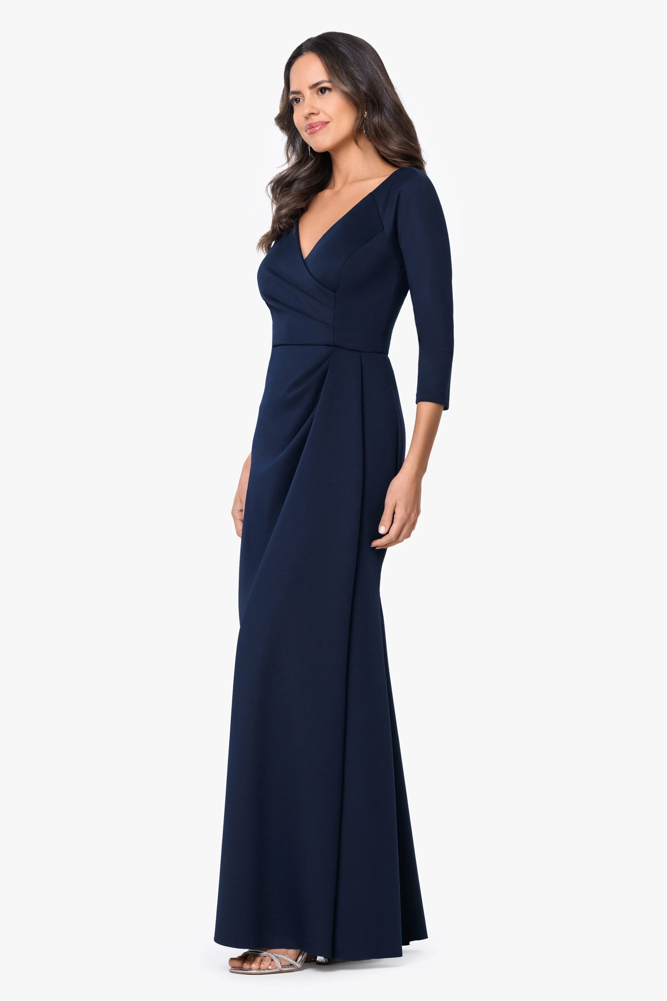 "Mindy" Techno Scuba Long Sleeve Dress sold by Xscape product image thumbnail 4