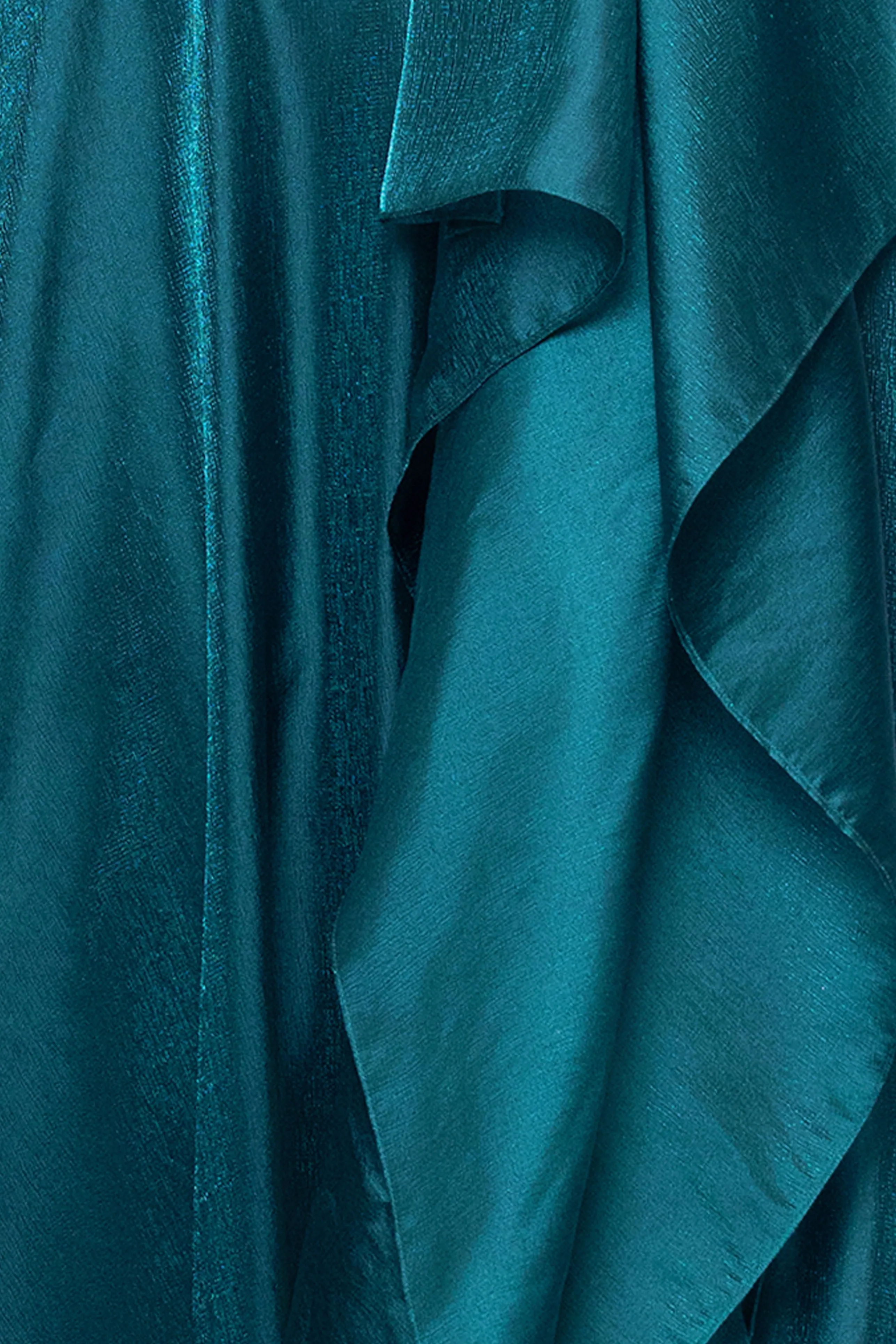 Petite "Samantha" Organza One Shoulder Ruffle Floor Length Dress sold by Xscape product image thumbnail 5