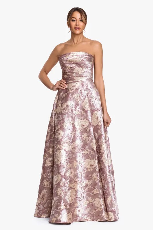 "Scarlett" Brocade Strapless Ball Gown made by Xscape