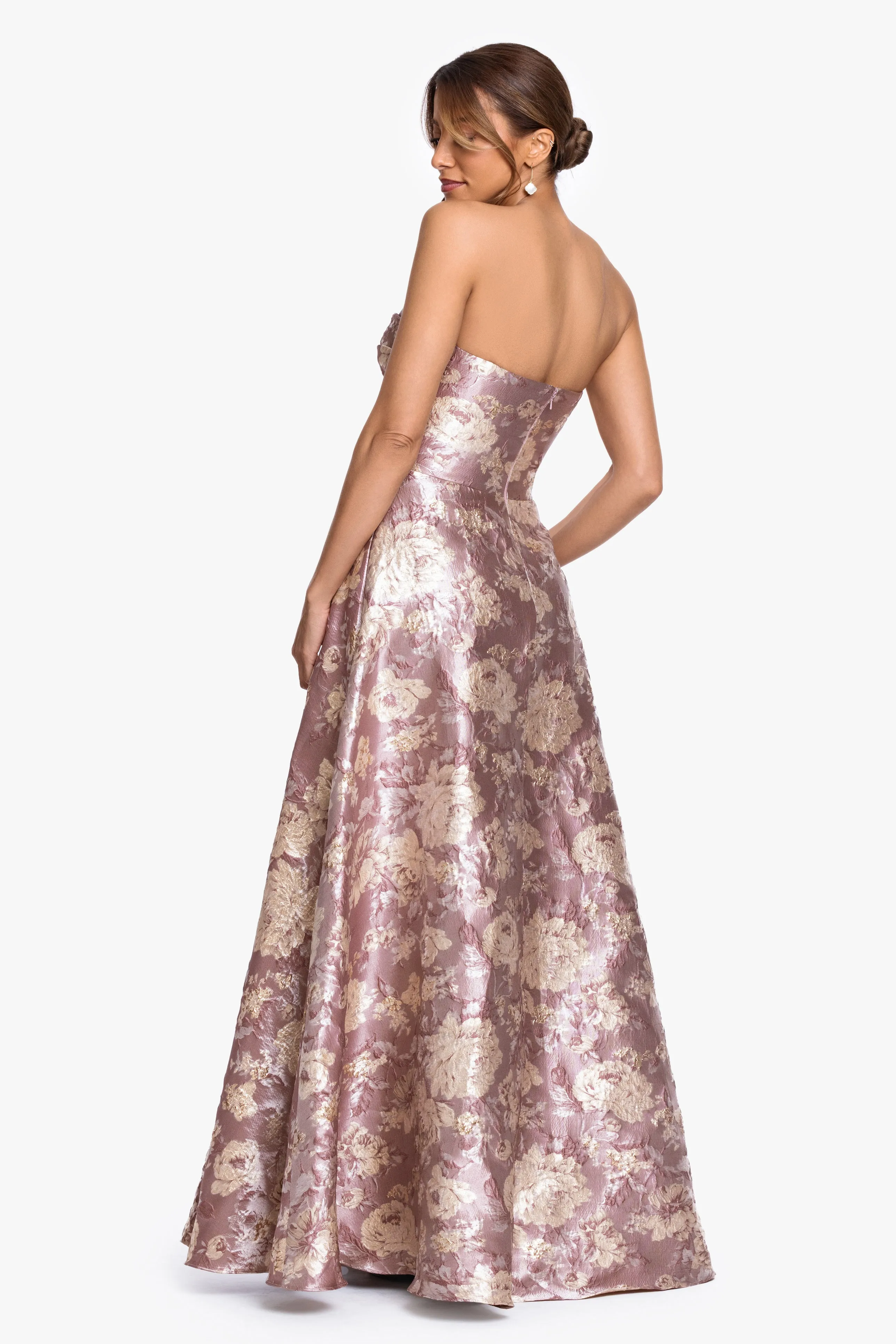 "Scarlett" Brocade Strapless Ball Gown sold by Xscape product image thumbnail 3