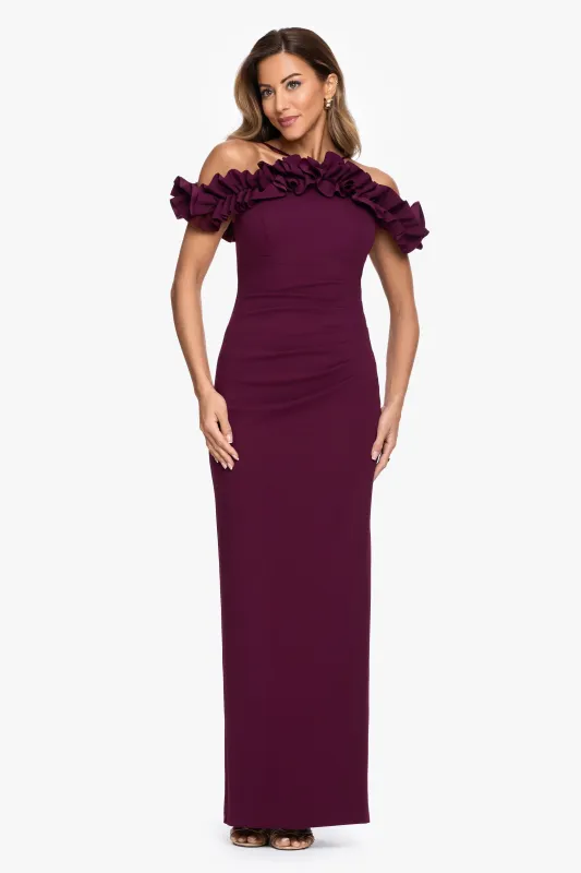 "Tyla" Scuba Crepe Ruffle Top Dress made by Xscape