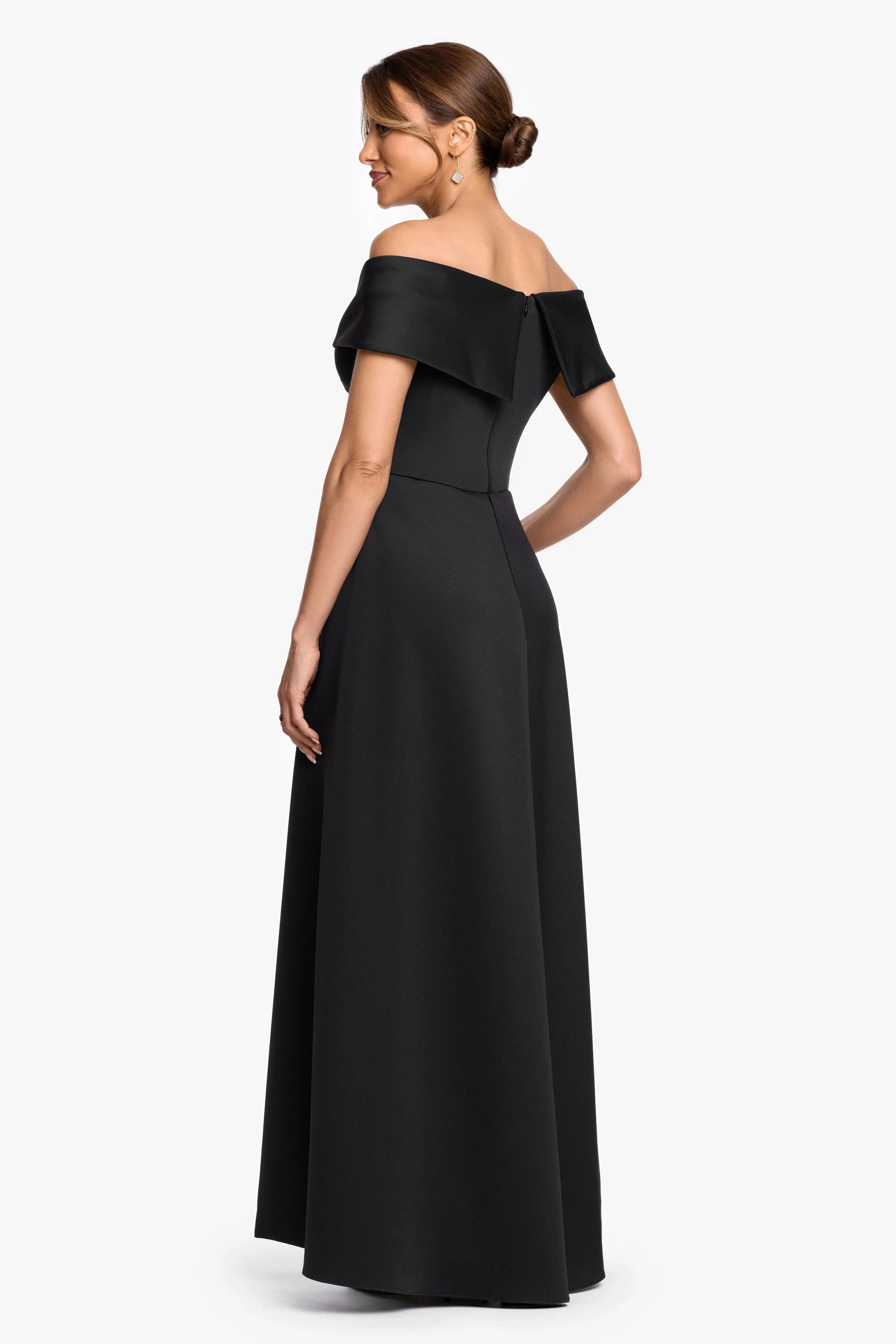 "Roseanne" Scuba Crepe Overlay Skirt Dress sold by Xscape product image thumbnail 3