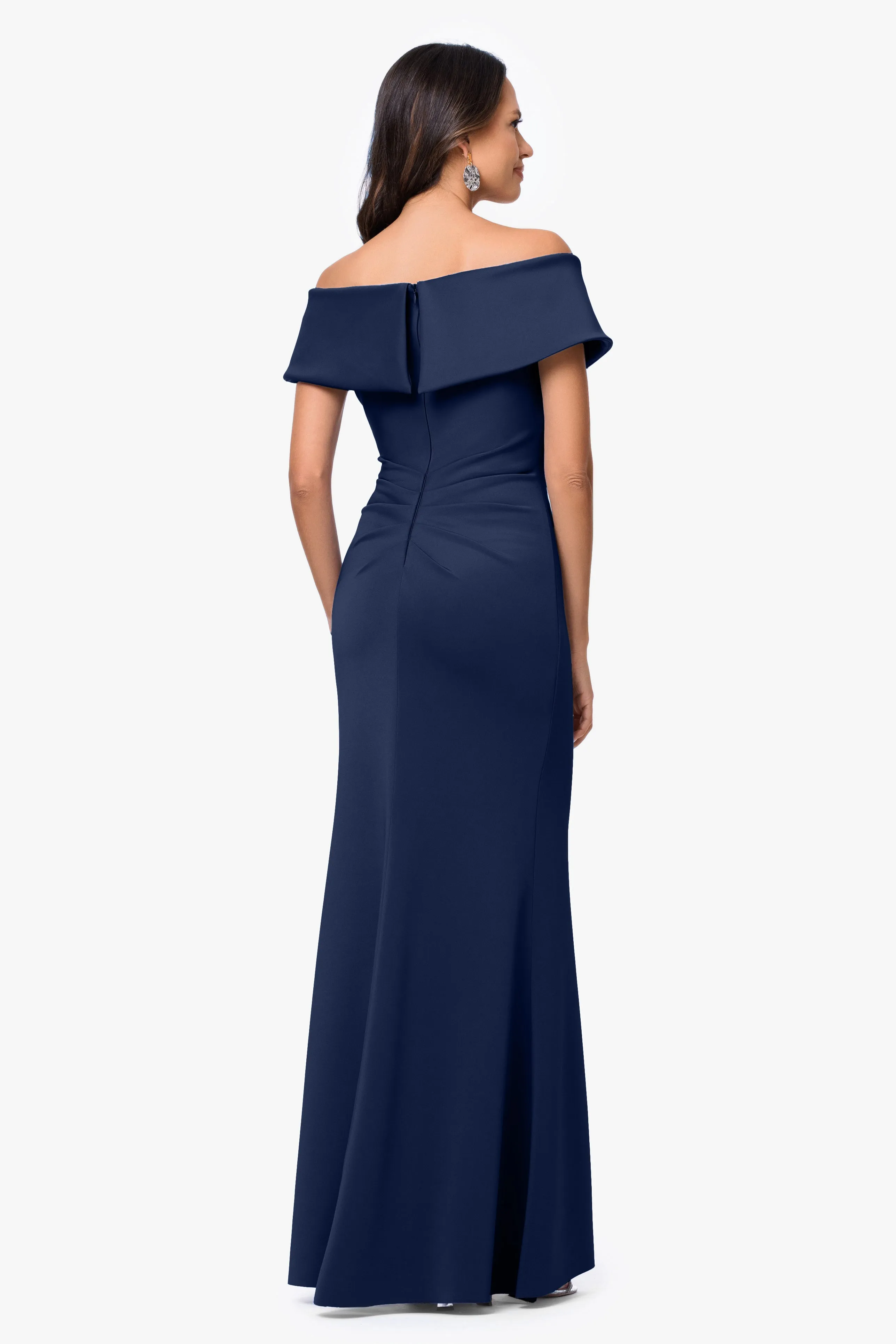 "Faye" Techno Scuba Pleated Dress sold by Xscape product image thumbnail 3
