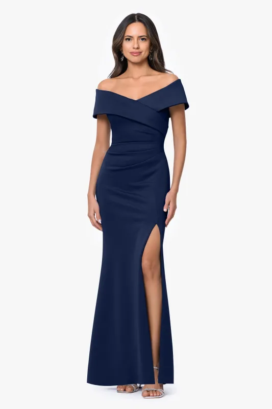 "Faye" Techno Scuba Pleated Dress made by Xscape