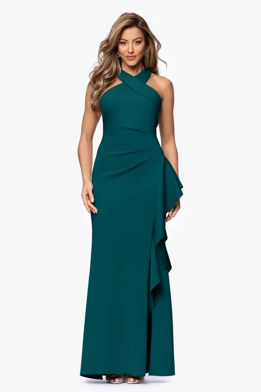 Petite "Gigi" Techno Scuba Cross Neck Dress made by Xscape