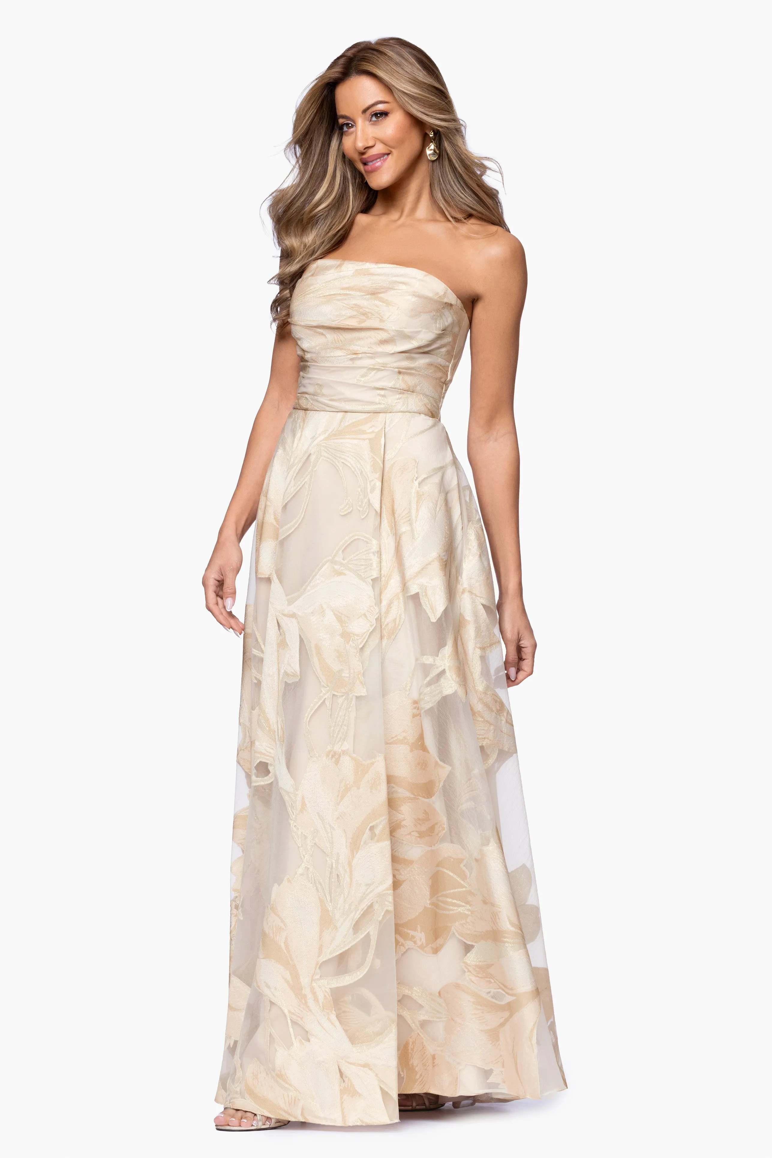 Petite "Shania" Jacquard Strapless Dress sold by Xscape product image thumbnail 5