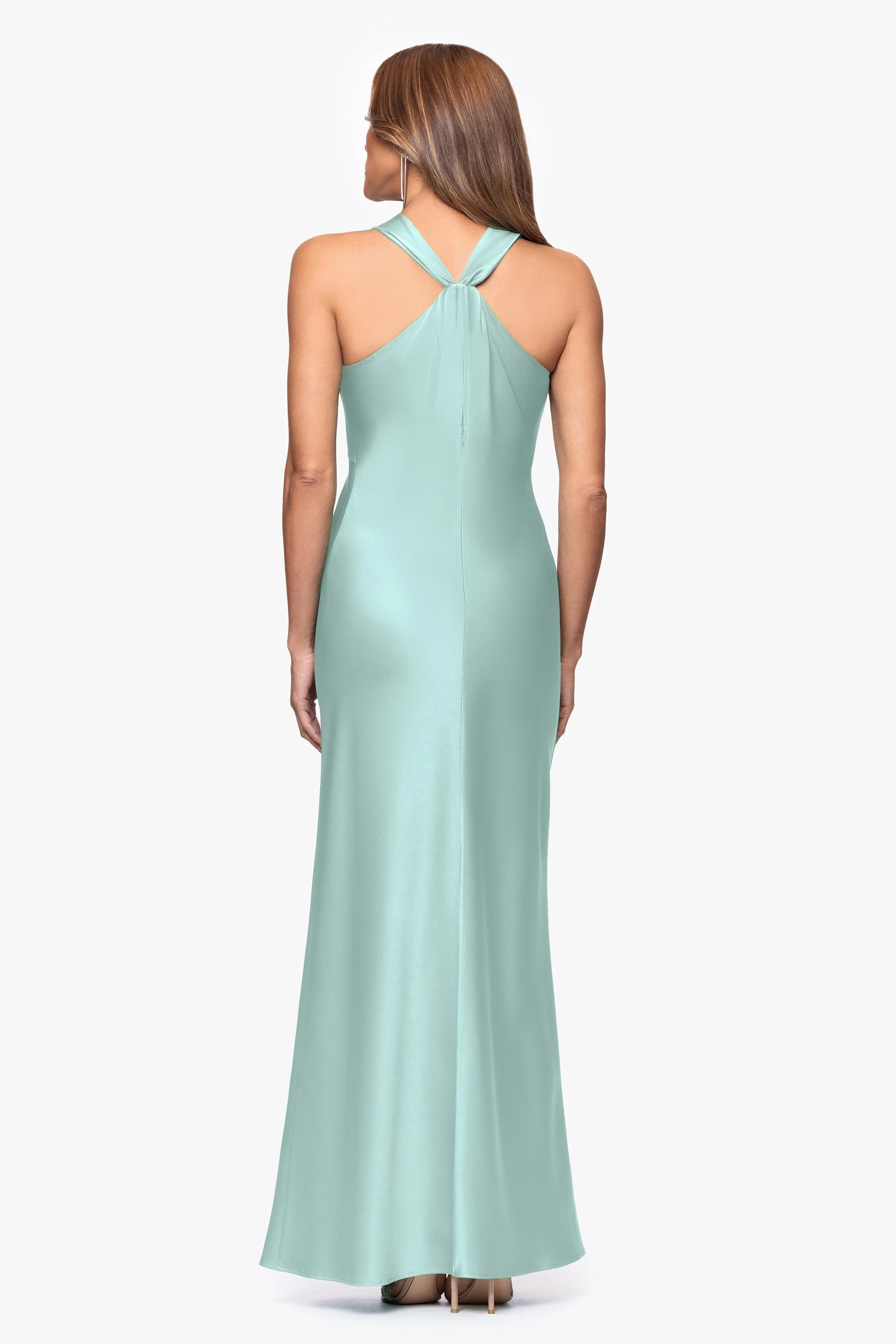 "Veronica" Satin Cowl Neck Dress sold by Xscape product image thumbnail 3