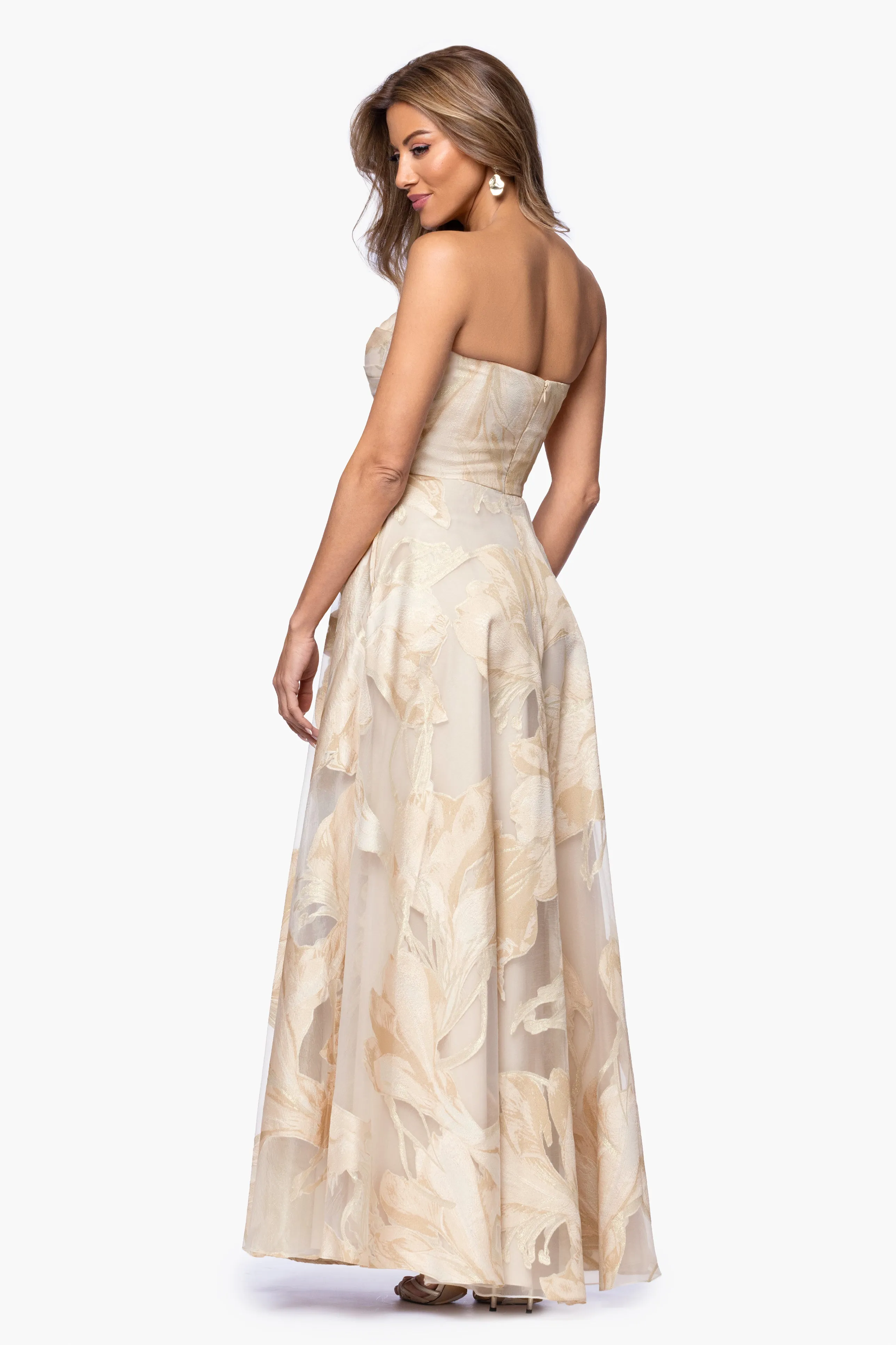 "Shania" Jacquard Strapless Dress sold by Xscape product image thumbnail 4