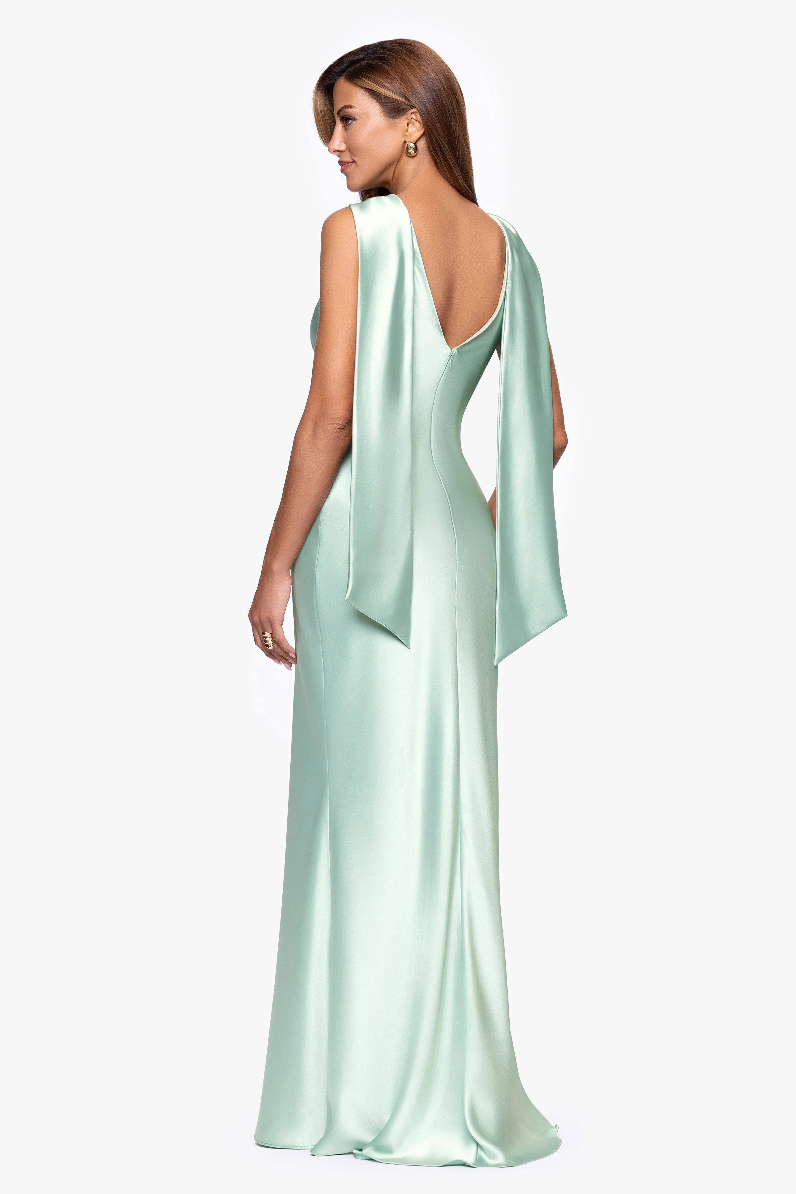 "Mackenzie" Satin Back Sash Dress sold by Xscape product image thumbnail 3