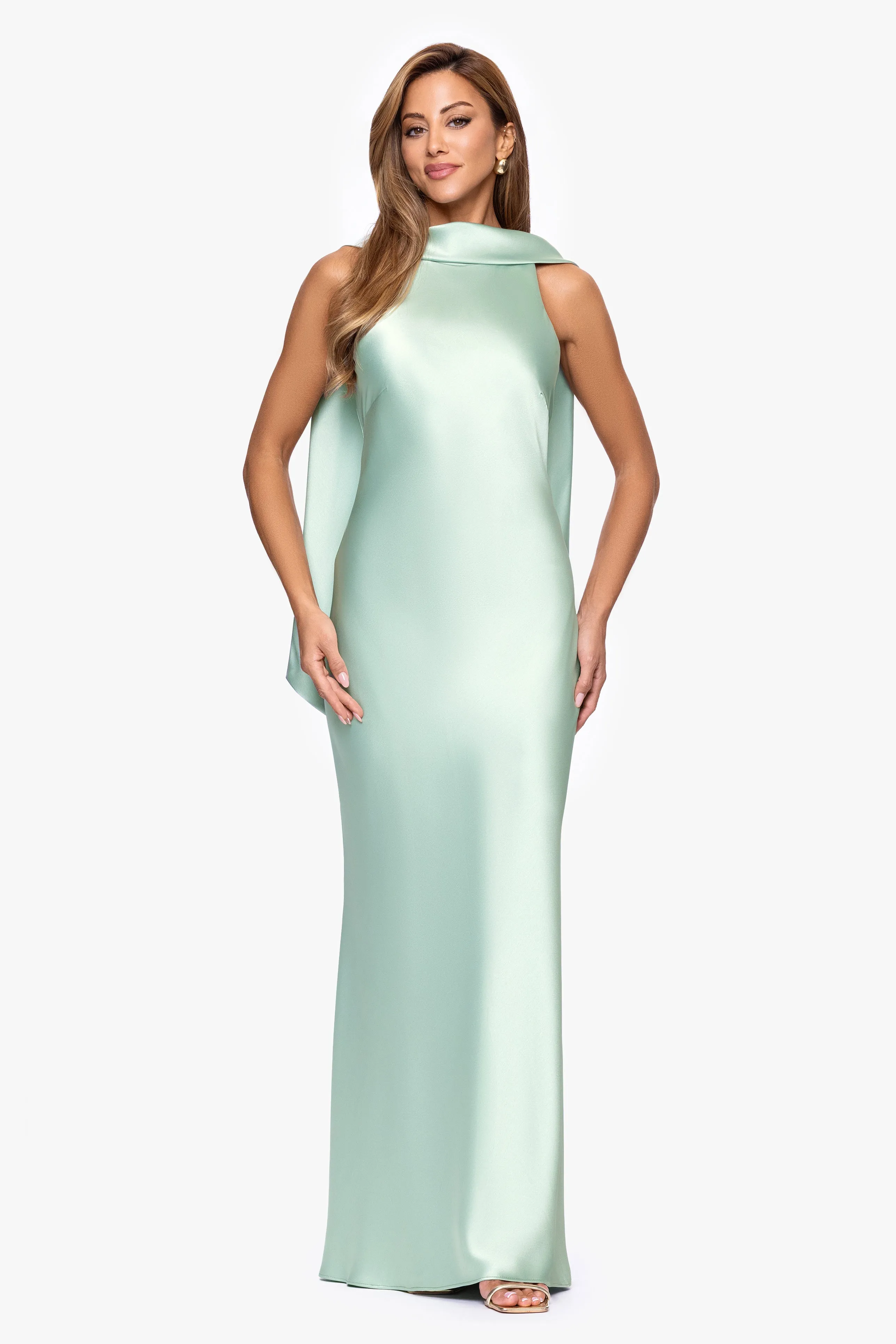 "Mackenzie" Satin Back Sash Dress sold by Xscape product image thumbnail 5