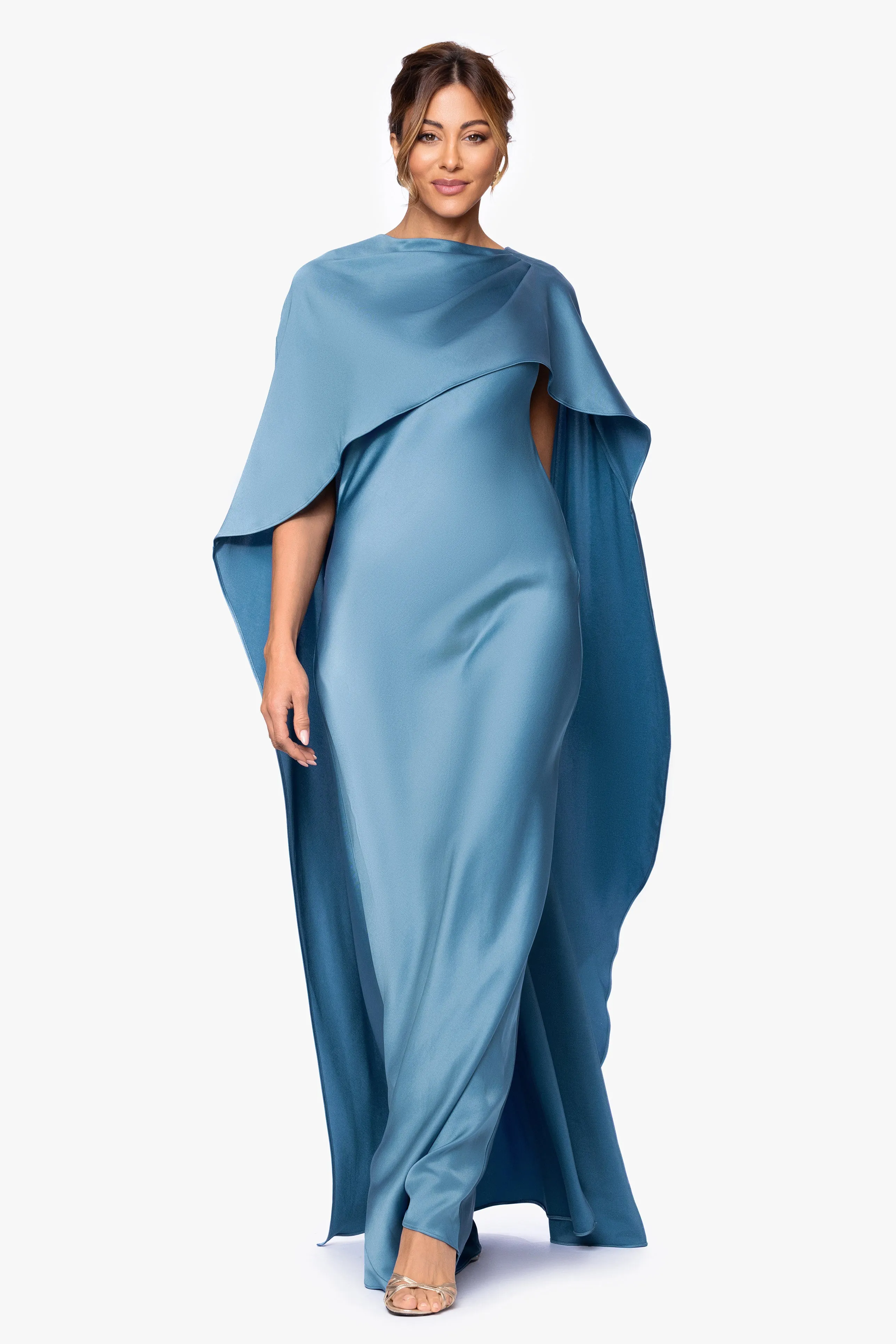 "Tallulah" Satin Overlay Cape Dress sold by Xscape product image thumbnail 5