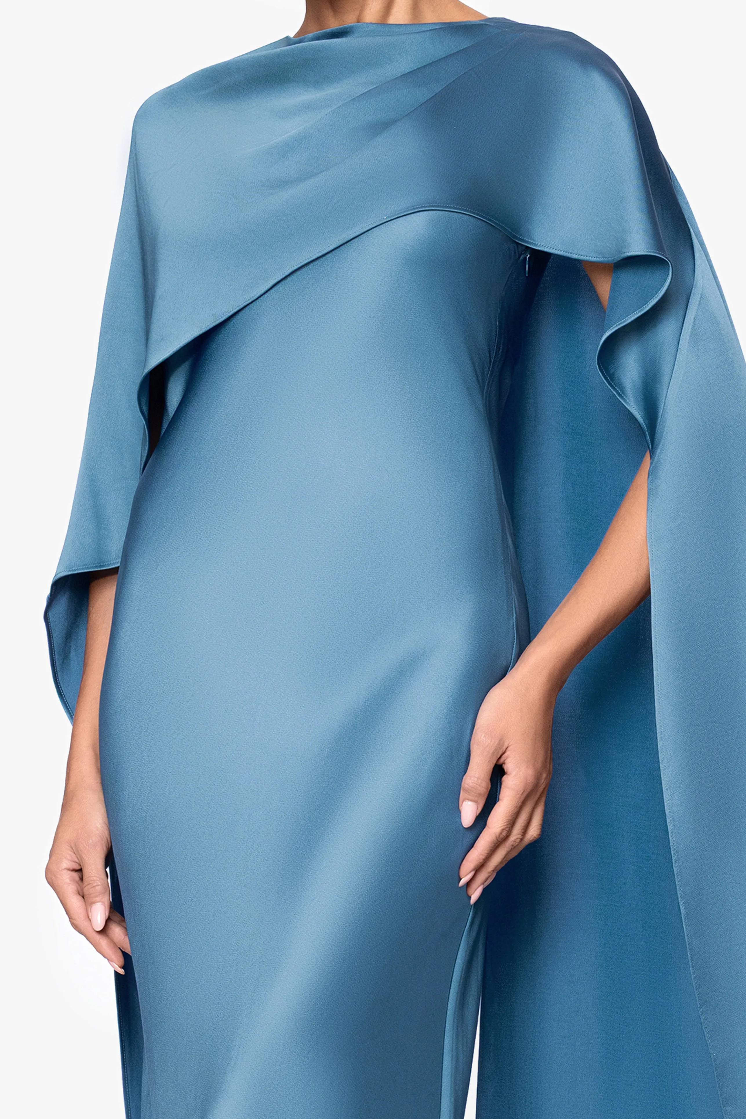 "Tallulah" Satin Overlay Cape Dress sold by Xscape product image thumbnail 2