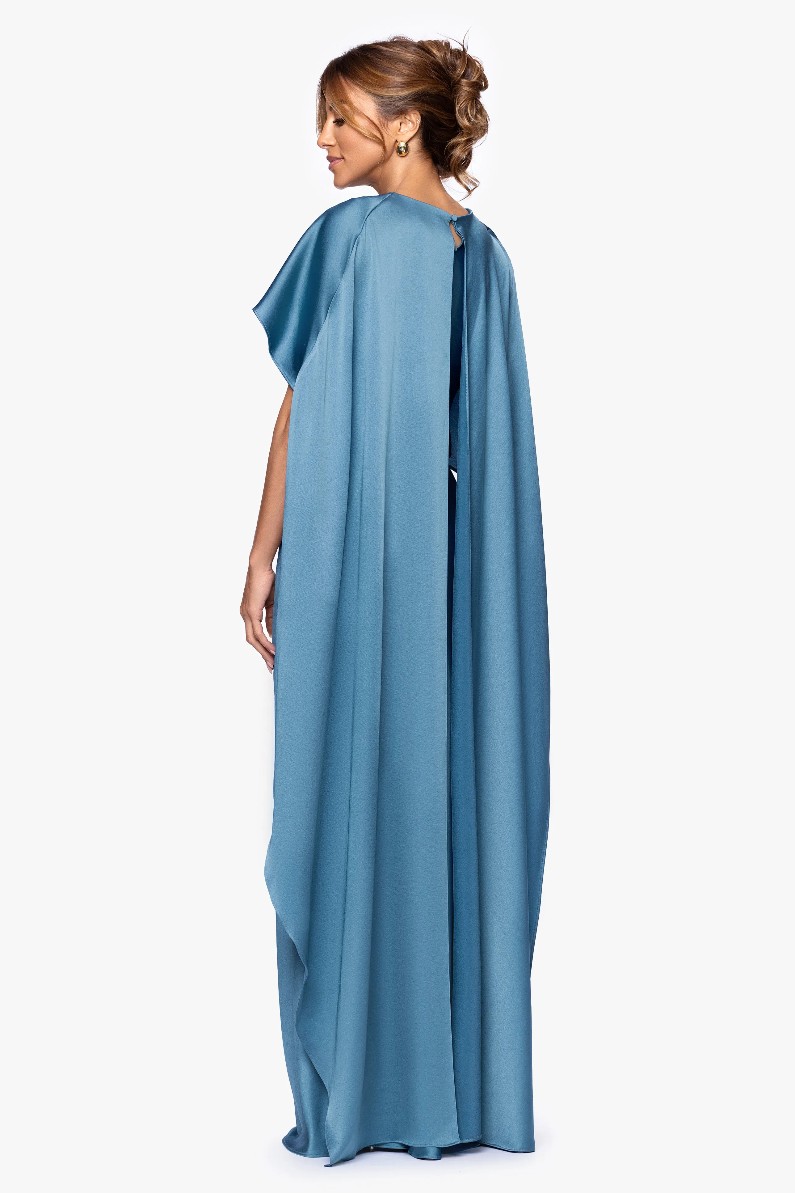 "Tallulah" Satin Overlay Cape Dress sold by Xscape product image thumbnail 3