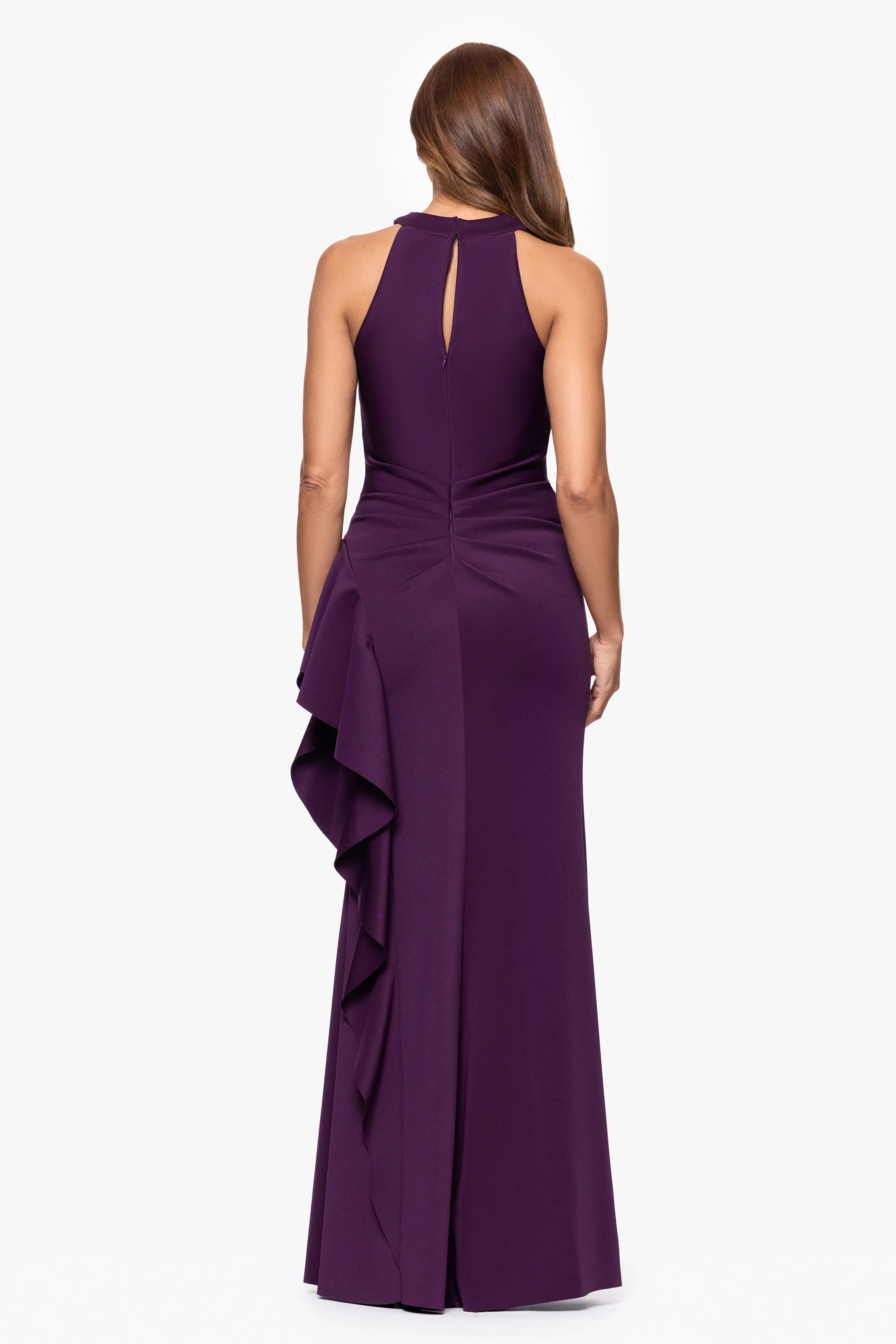 Petite "Gigi" Techno Scuba Cross Neck Dress sold by Xscape product image thumbnail 4