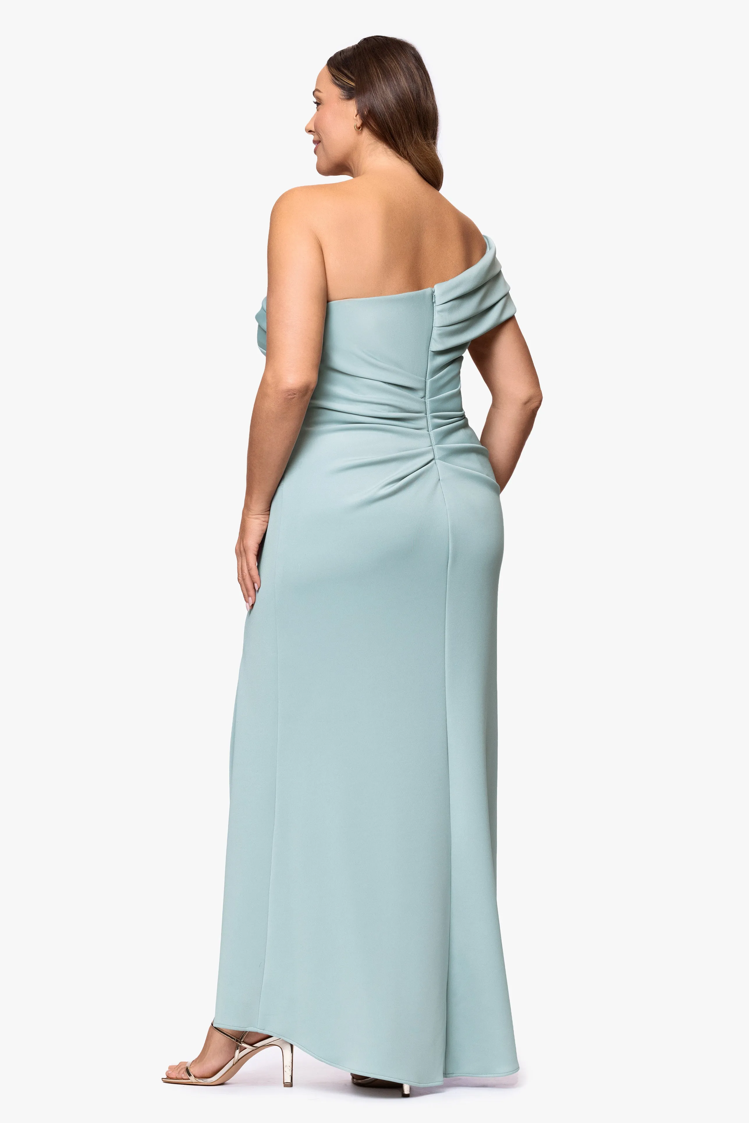 Plus "Whitney" Techno Scuba One Shoulder Dress sold by Xscape product image thumbnail 3