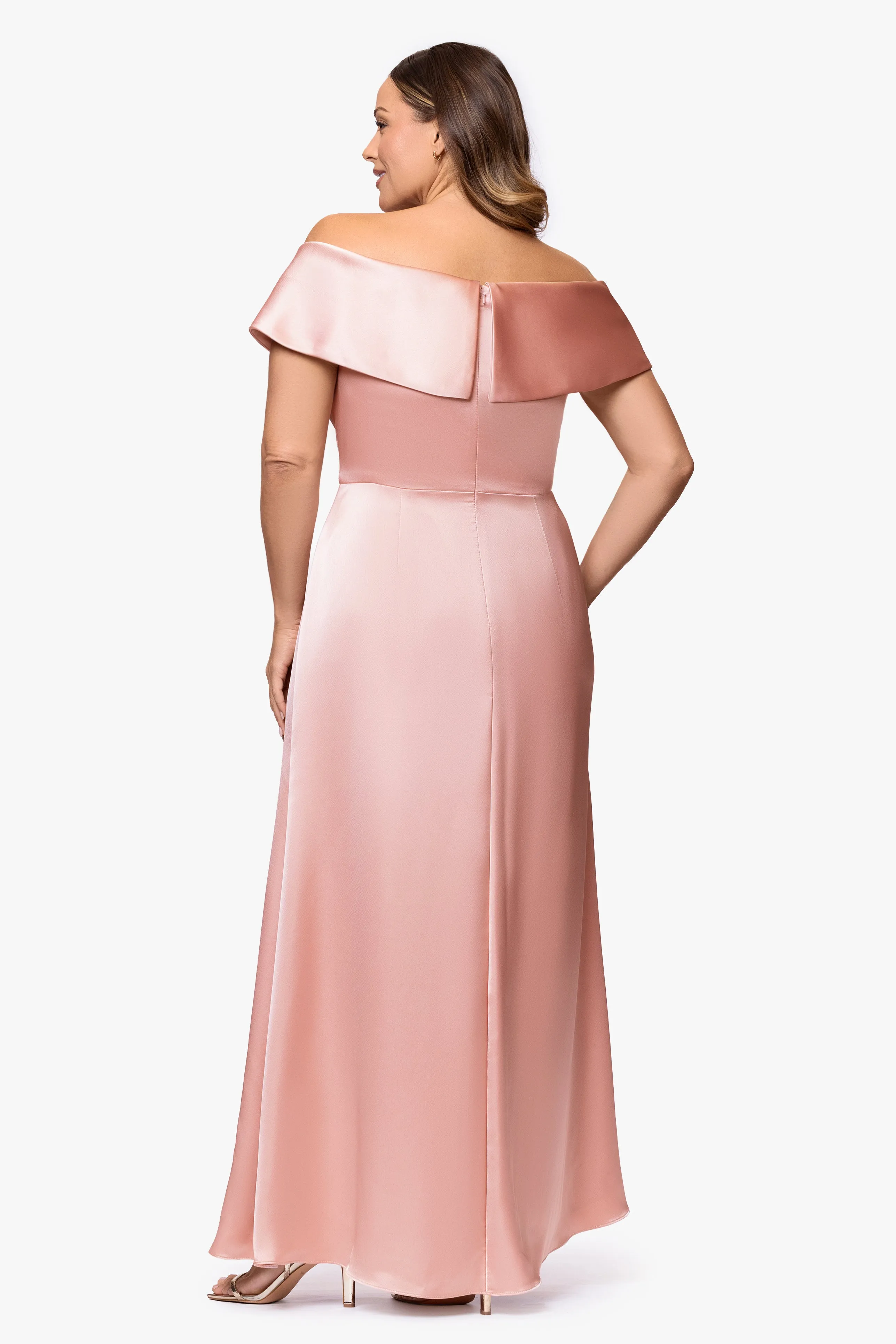 Plus "Daliah" Satin Off the Shoulder Dress sold by Xscape product image thumbnail 3