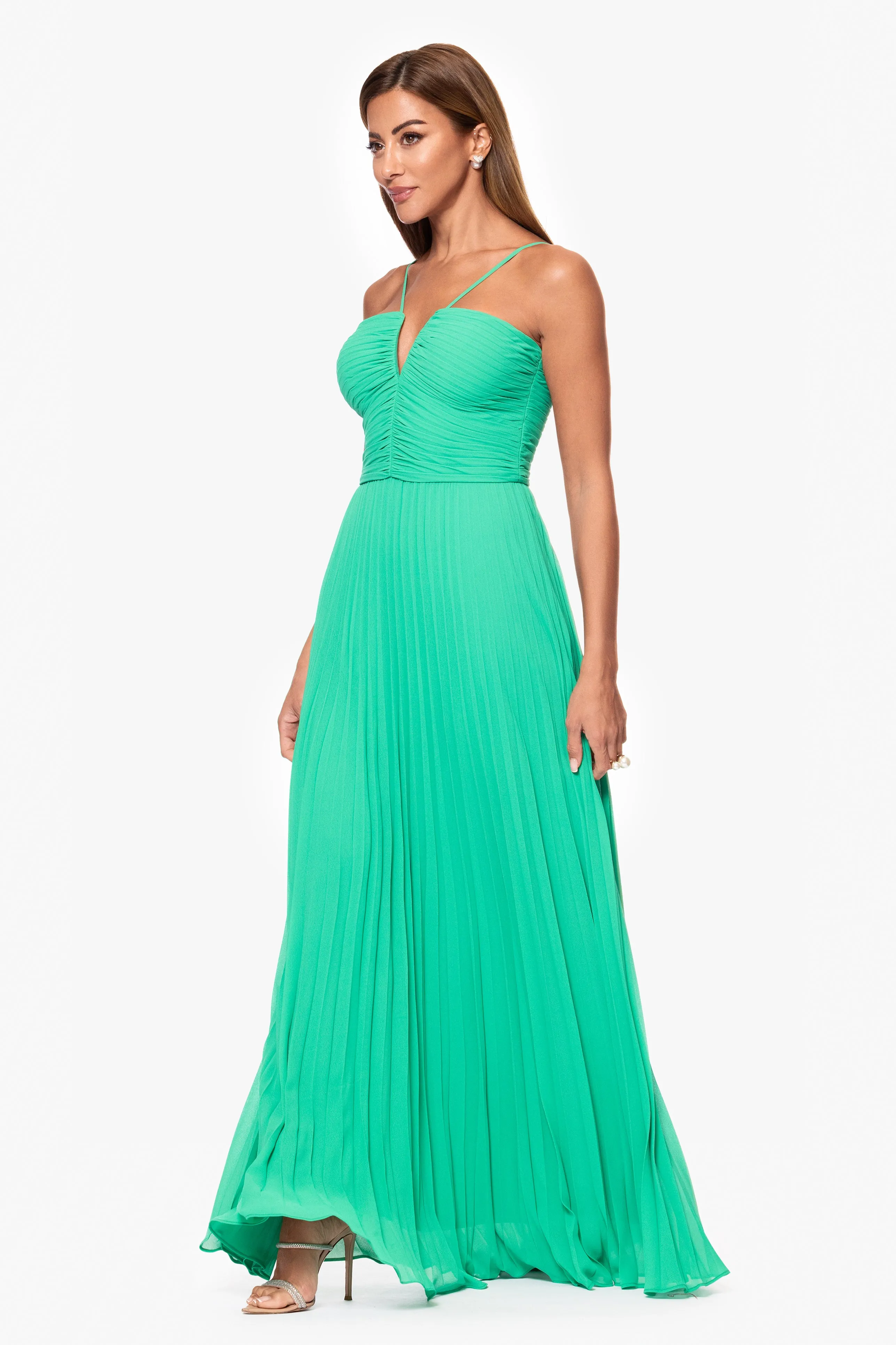 Petite "Kaia" Chiffon Pleated Dress sold by Xscape product image thumbnail 5