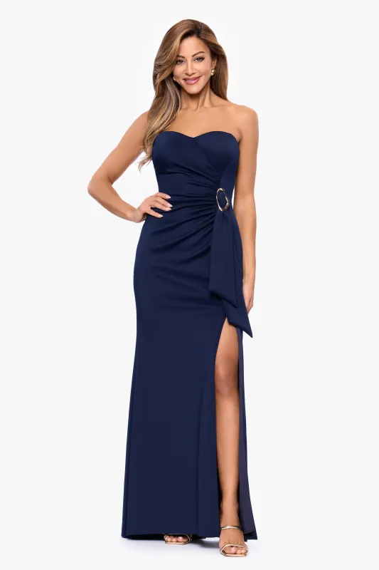 "Ayla" Techno Scuba Strapless Dress made by Xscape