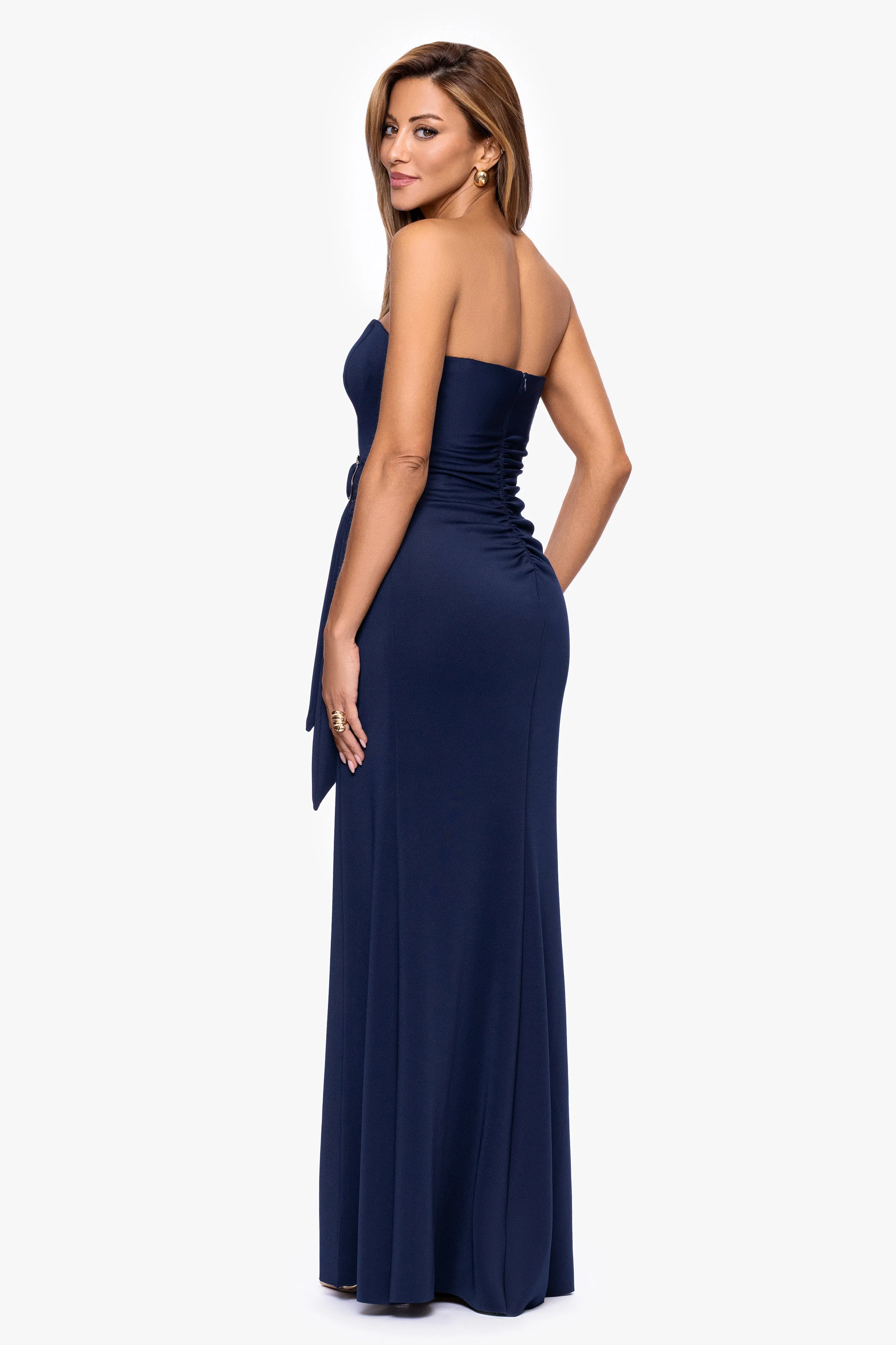 "Ayla" Techno Scuba Strapless Dress sold by Xscape product image thumbnail 3