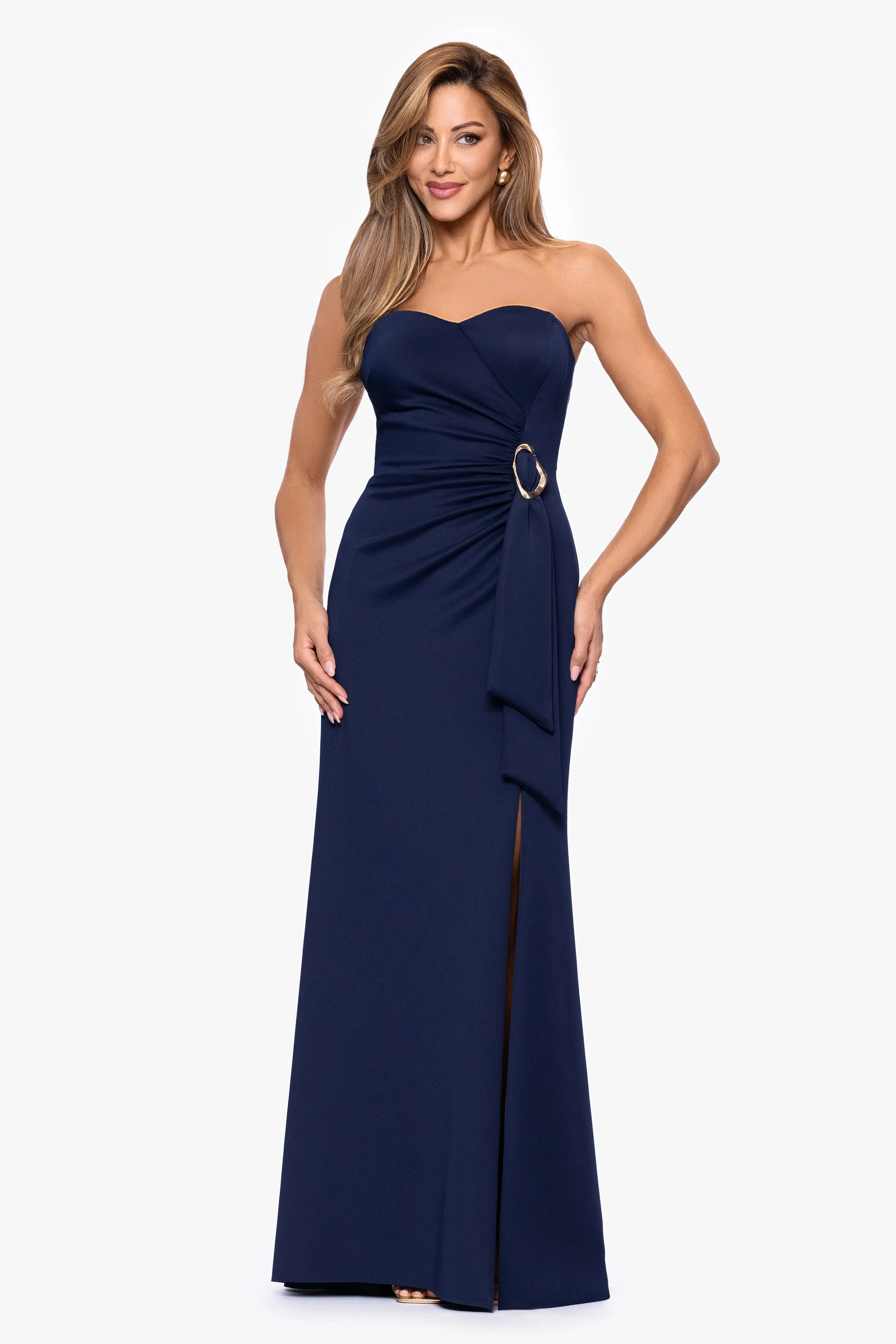 "Ayla" Techno Scuba Strapless Dress sold by Xscape product image thumbnail 5