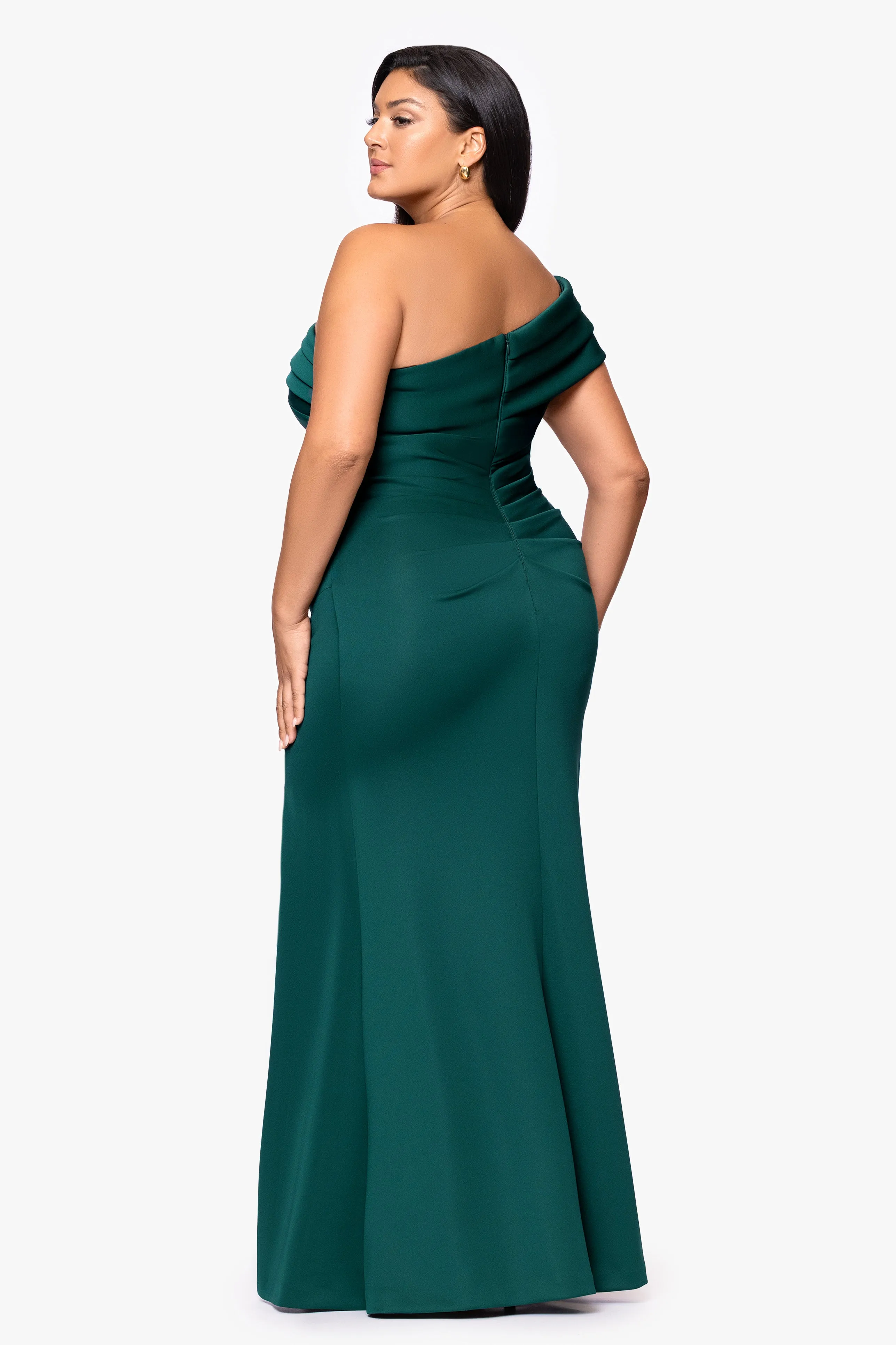 Plus "Whitney" Techno Scuba One Shoulder Dress sold by Xscape product image thumbnail 3