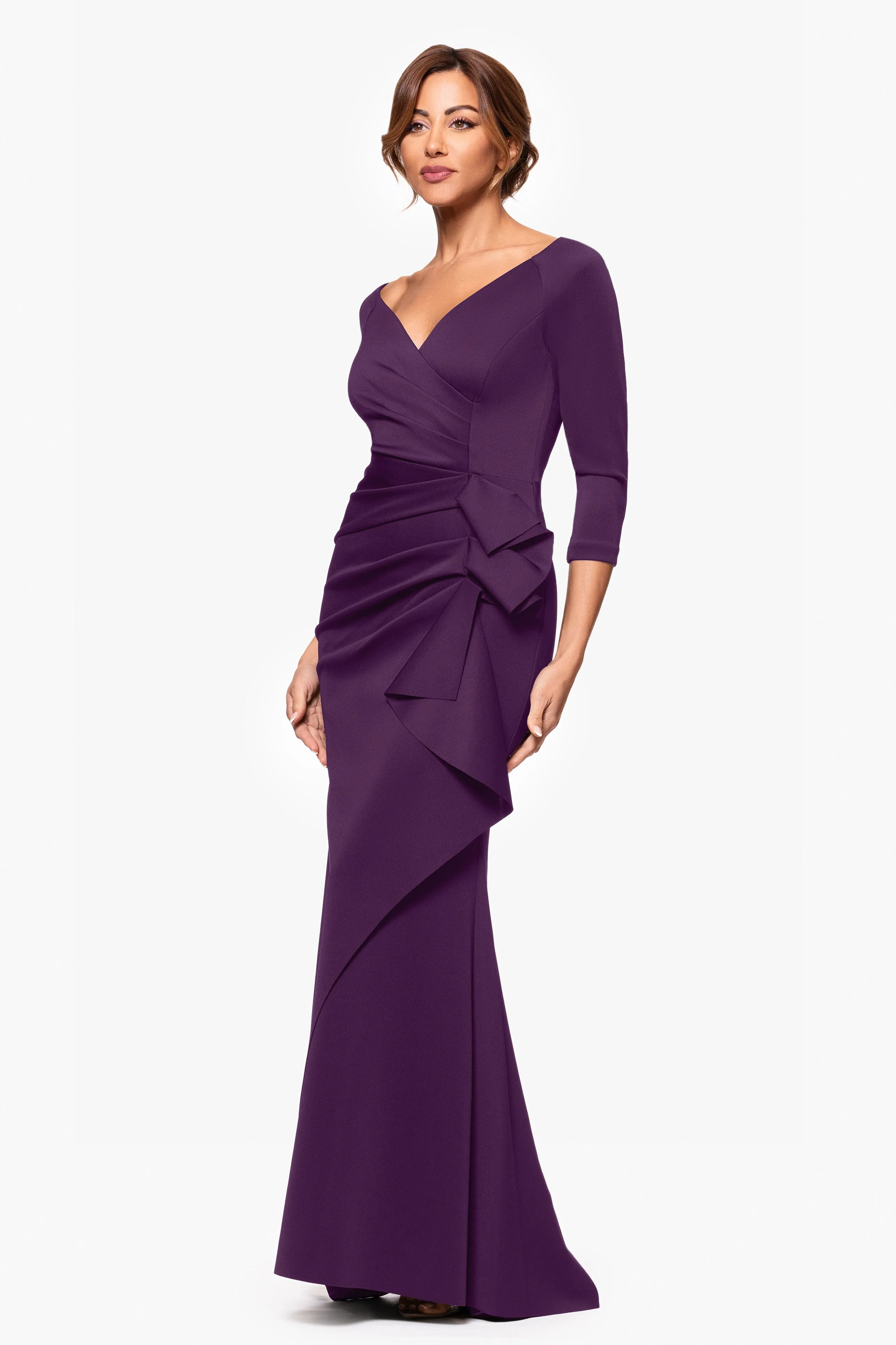 Petite "Lexi" Scuba Crepe Long Sleeve Dress sold by Xscape product image thumbnail 4