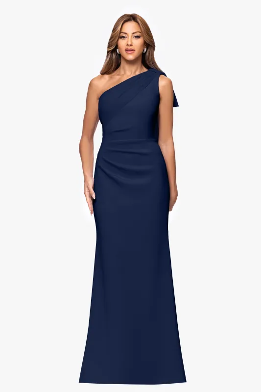 "Gwen" Techno Scuba One Shoulder Sash Dress made by Xscape