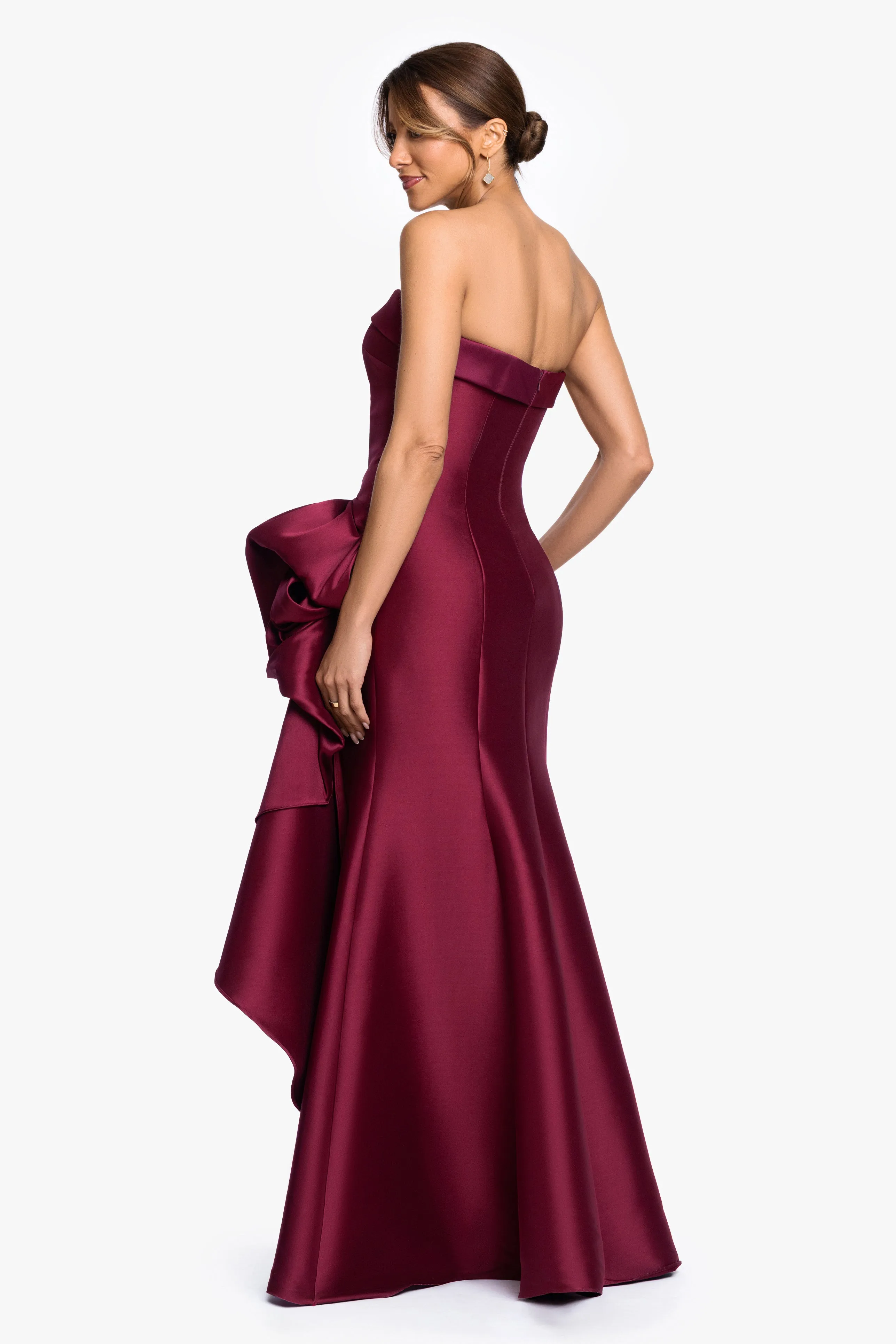 "Diana" Mikado Strapless Rouched Dress sold by Xscape product image thumbnail 3