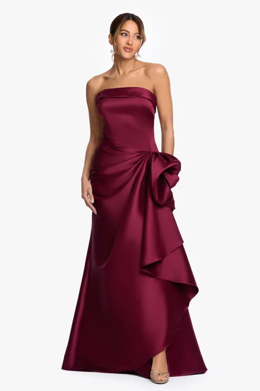 "Diana" Mikado Strapless Rouched Dress made by Xscape