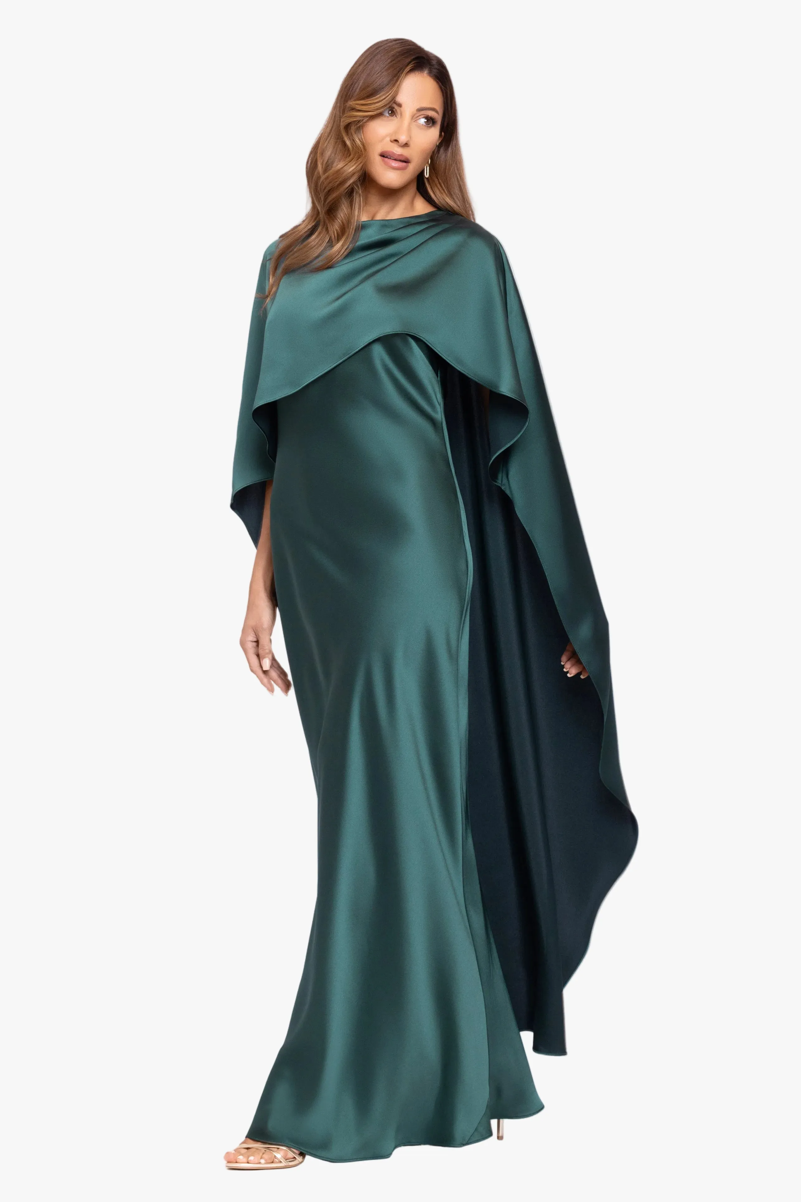 "Tallulah" Satin Overlay Cape Dress sold by Xscape product image thumbnail 5