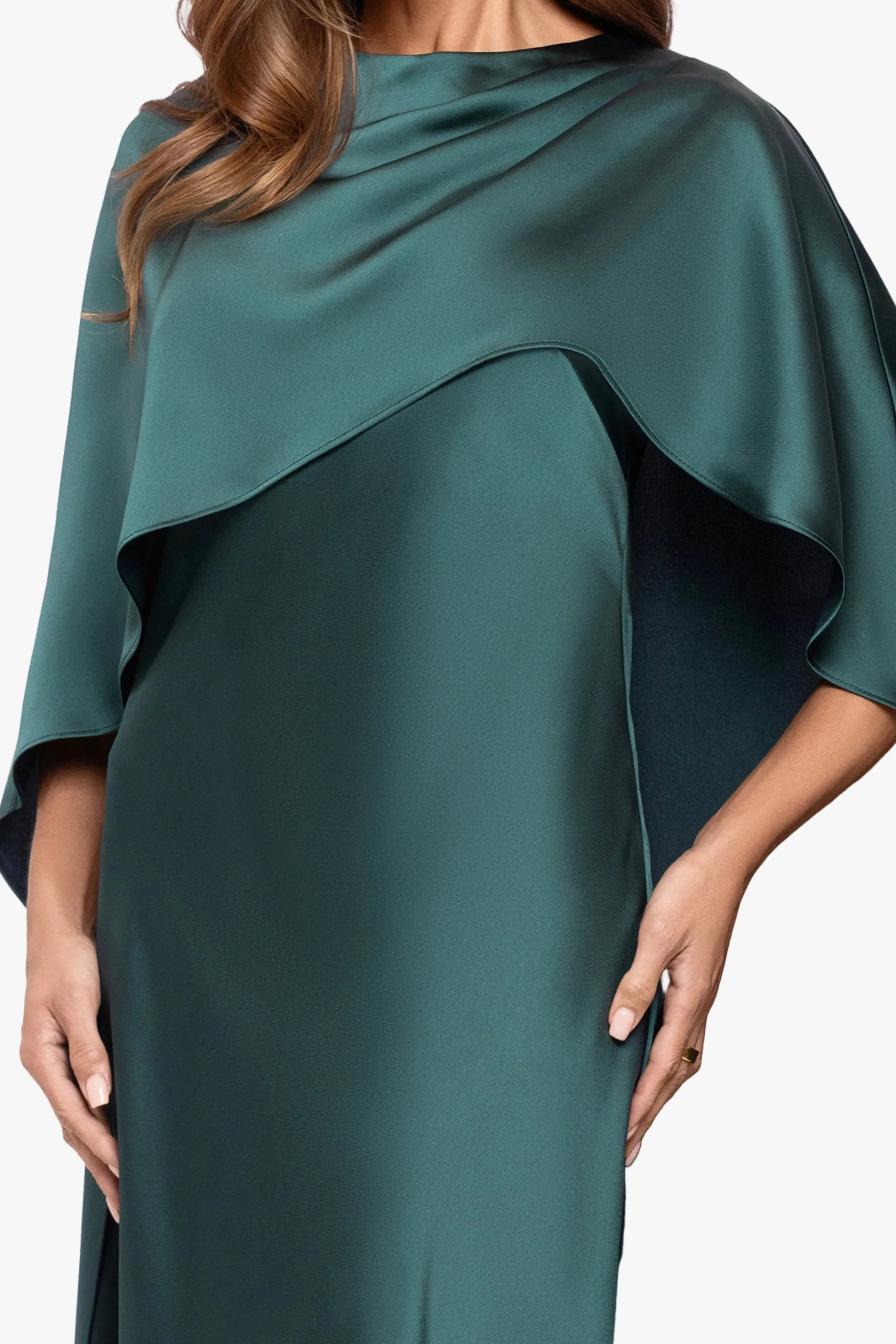 "Tallulah" Satin Overlay Cape Dress sold by Xscape product image thumbnail 2