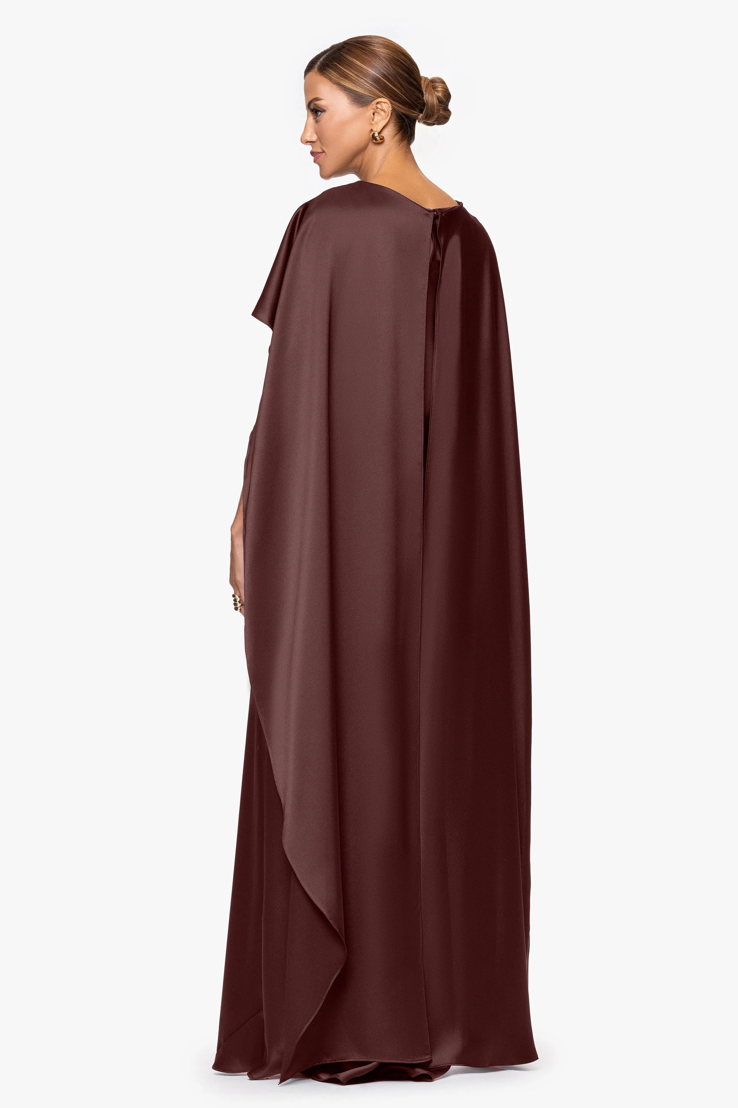 "Tallulah" Satin Overlay Cape Dress sold by Xscape product image thumbnail 3