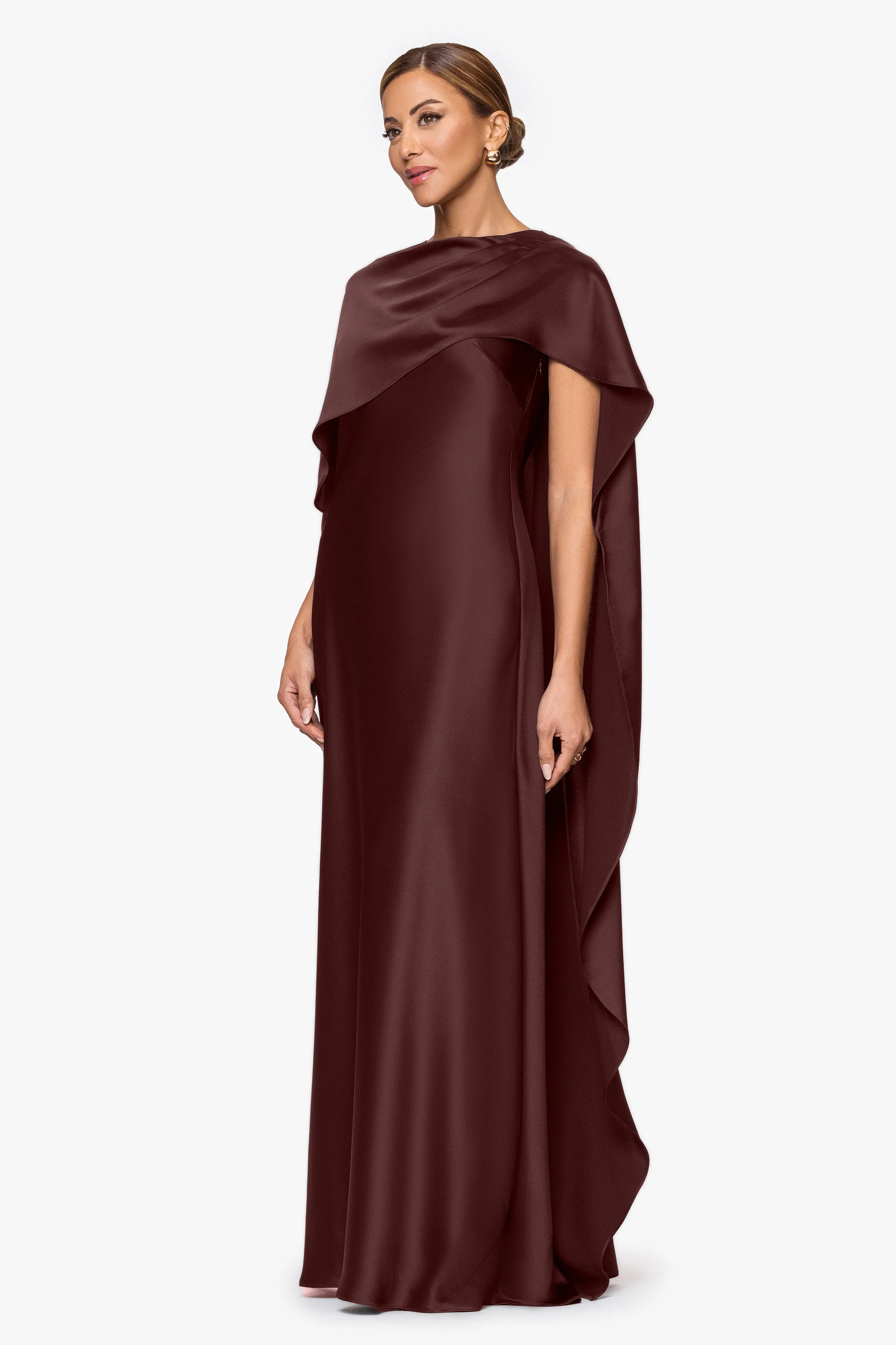 "Tallulah" Satin Overlay Cape Dress sold by Xscape product image thumbnail 4