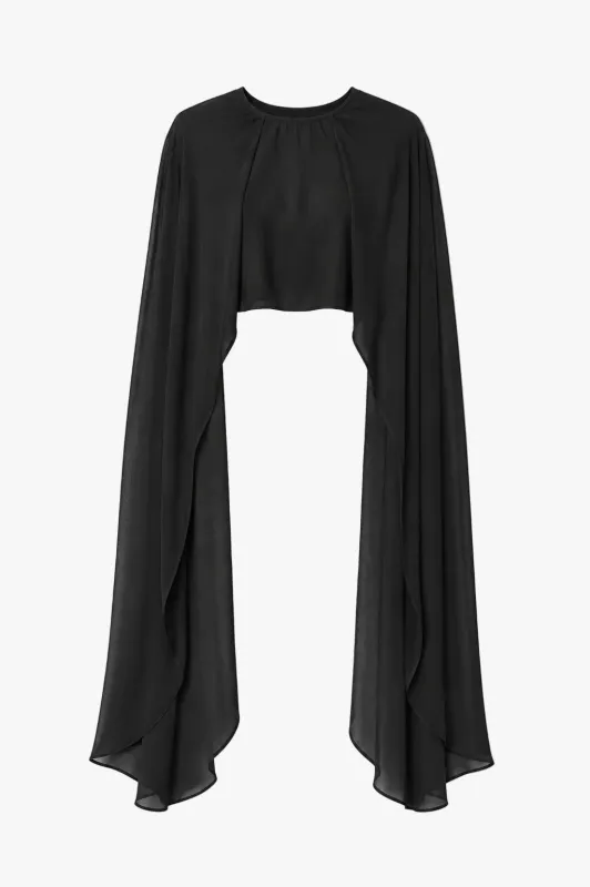 "Lee" Souffle Chiffon Long Cape made by Xscape