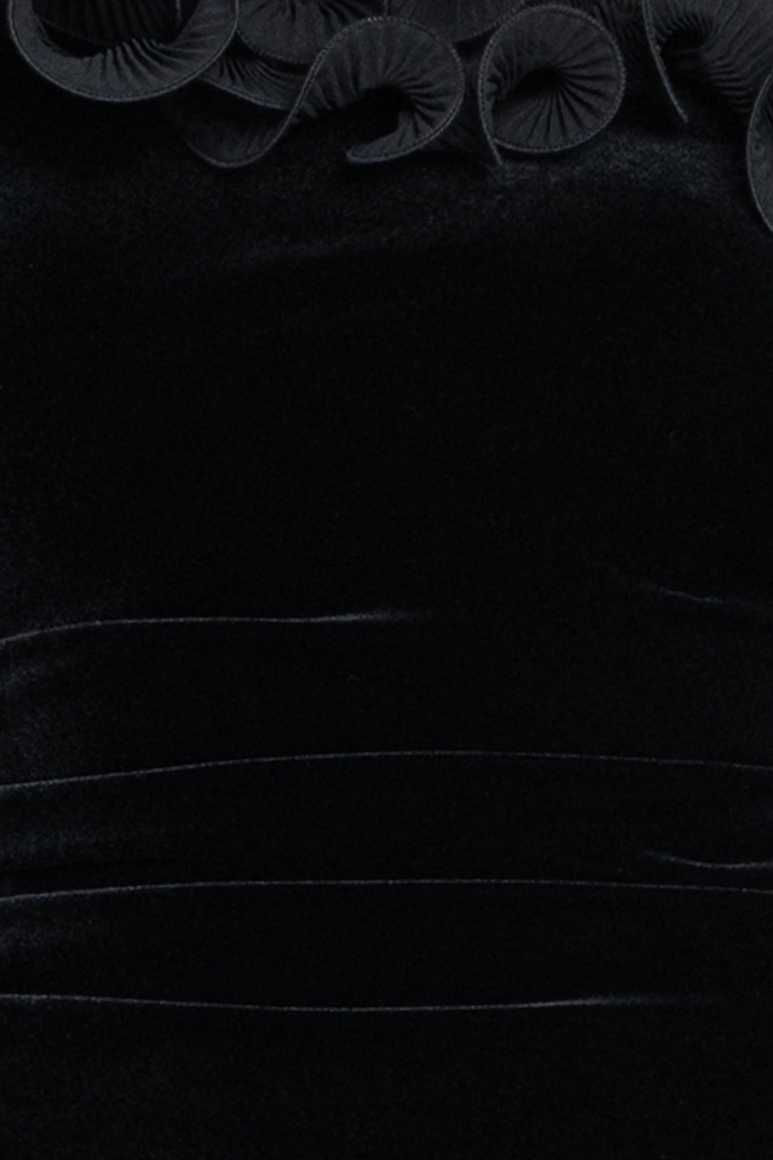 "Brennan" Velvet Long Sleeve Off Shoulder Ruffle Dress sold by Xscape product image thumbnail 5