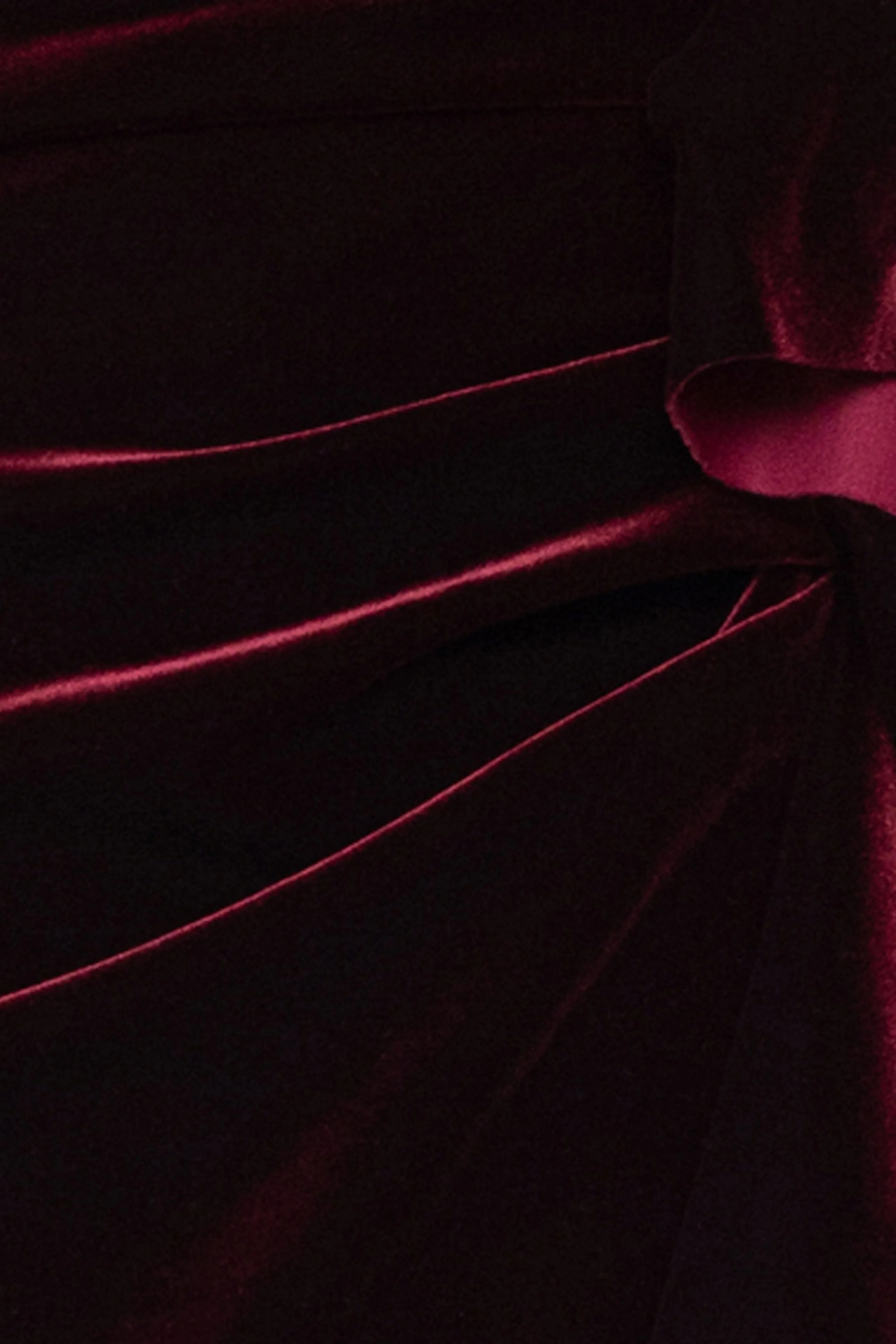 "Shae" Velvet Ruffle Front Long Sleeve Dress sold by Xscape product image thumbnail 5