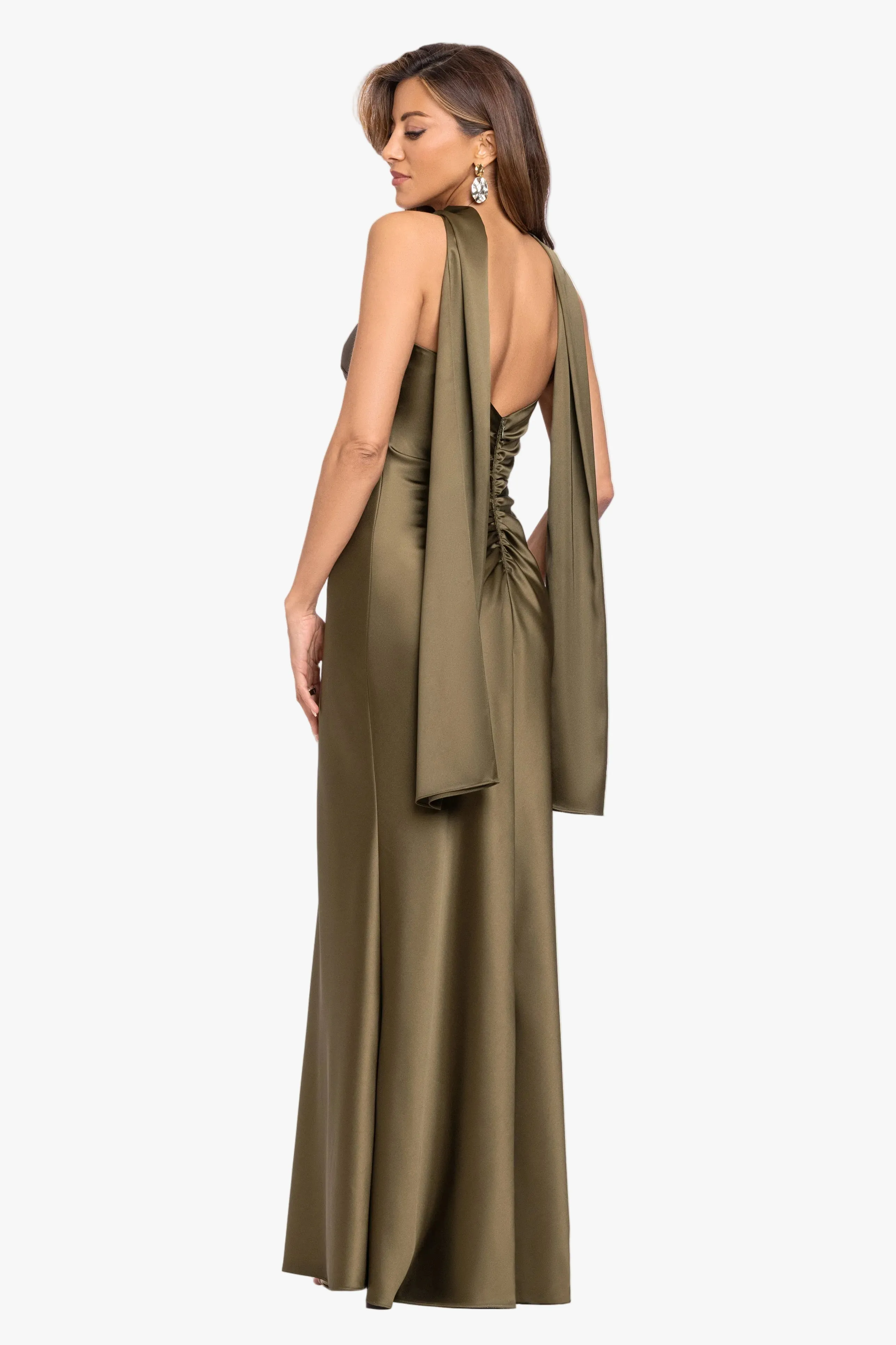 "Vada" Satin & Scarf Combo Dress sold by Xscape product image thumbnail 3