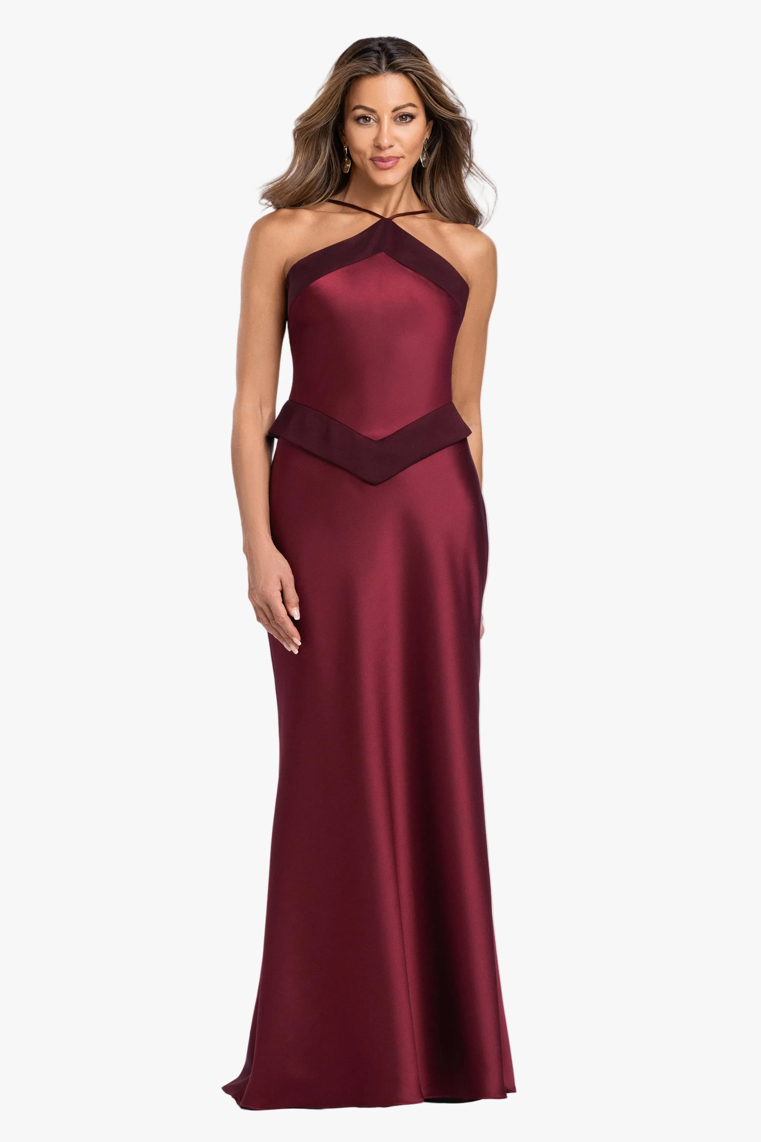 "Veronica" Satin Spaghetti Gown sold by Xscape product image thumbnail 5