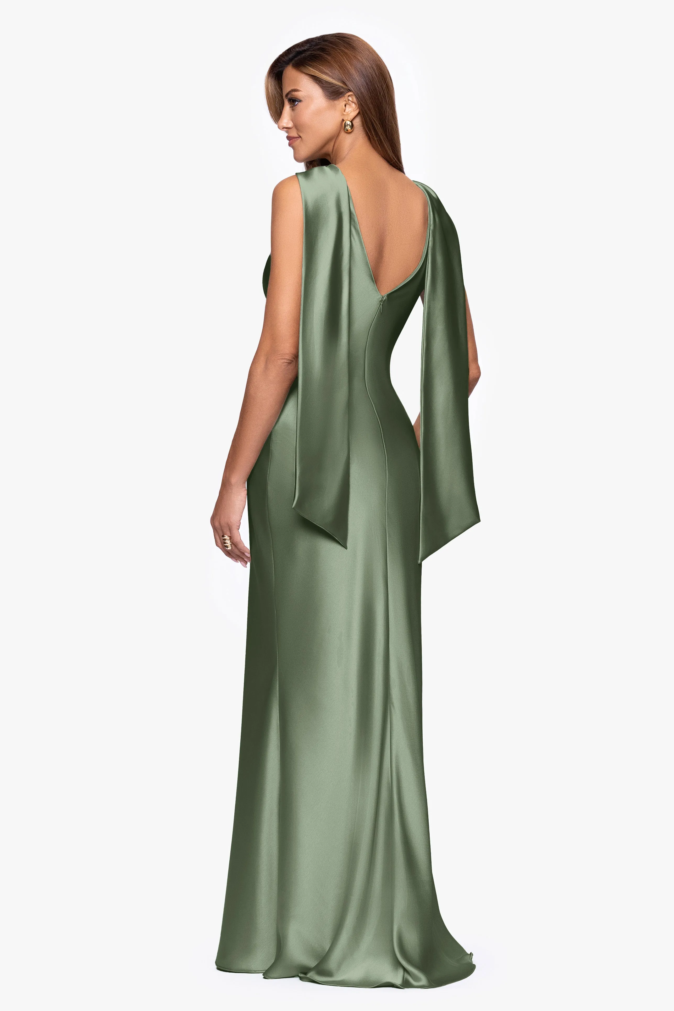 "Mackenzie" Satin Back Sash Dress sold by Xscape product image thumbnail 3