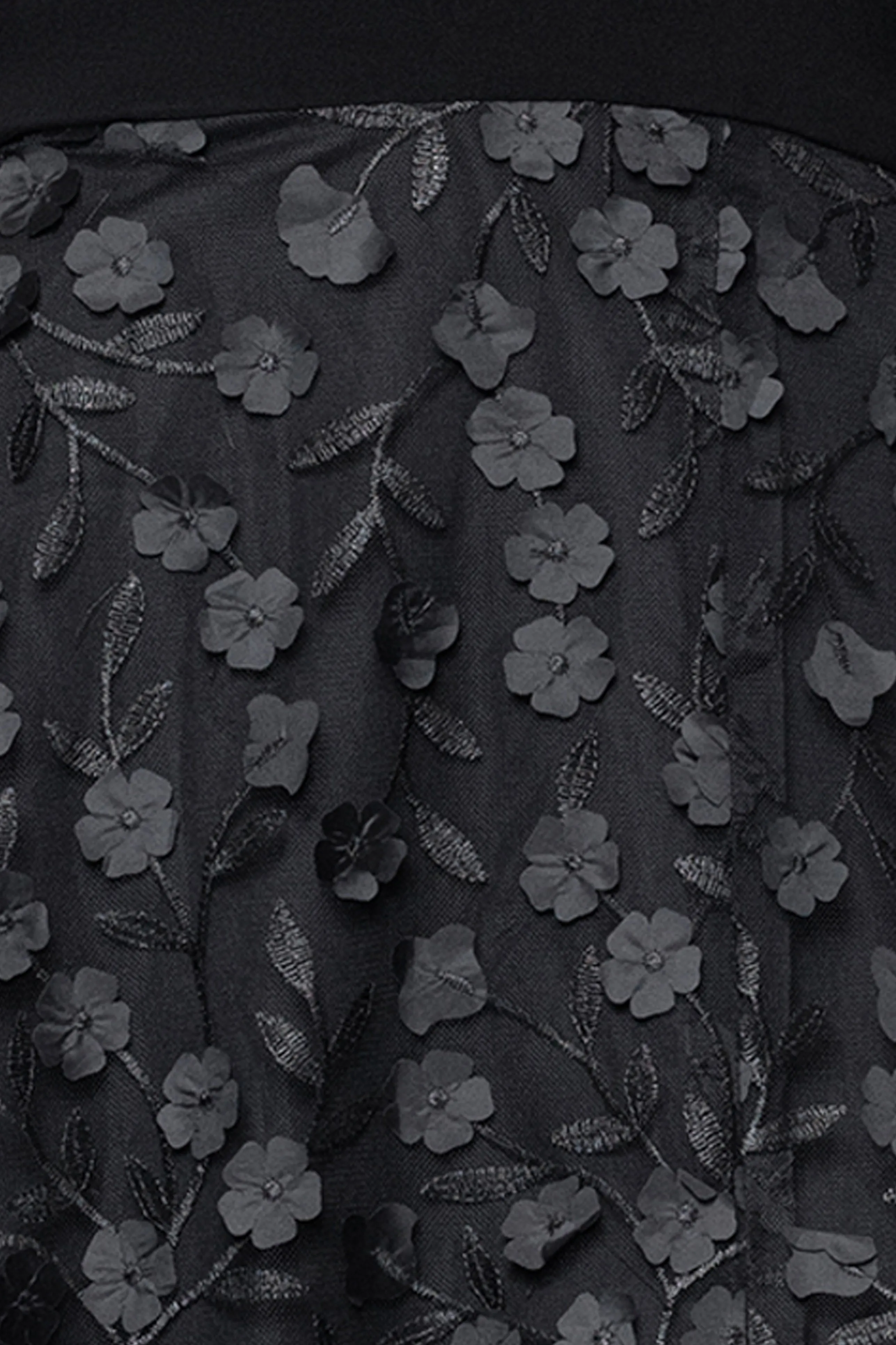 "Aurora" V-Neck Long Sleeve Raised Flower Slit Dress sold by Xscape product image thumbnail 5