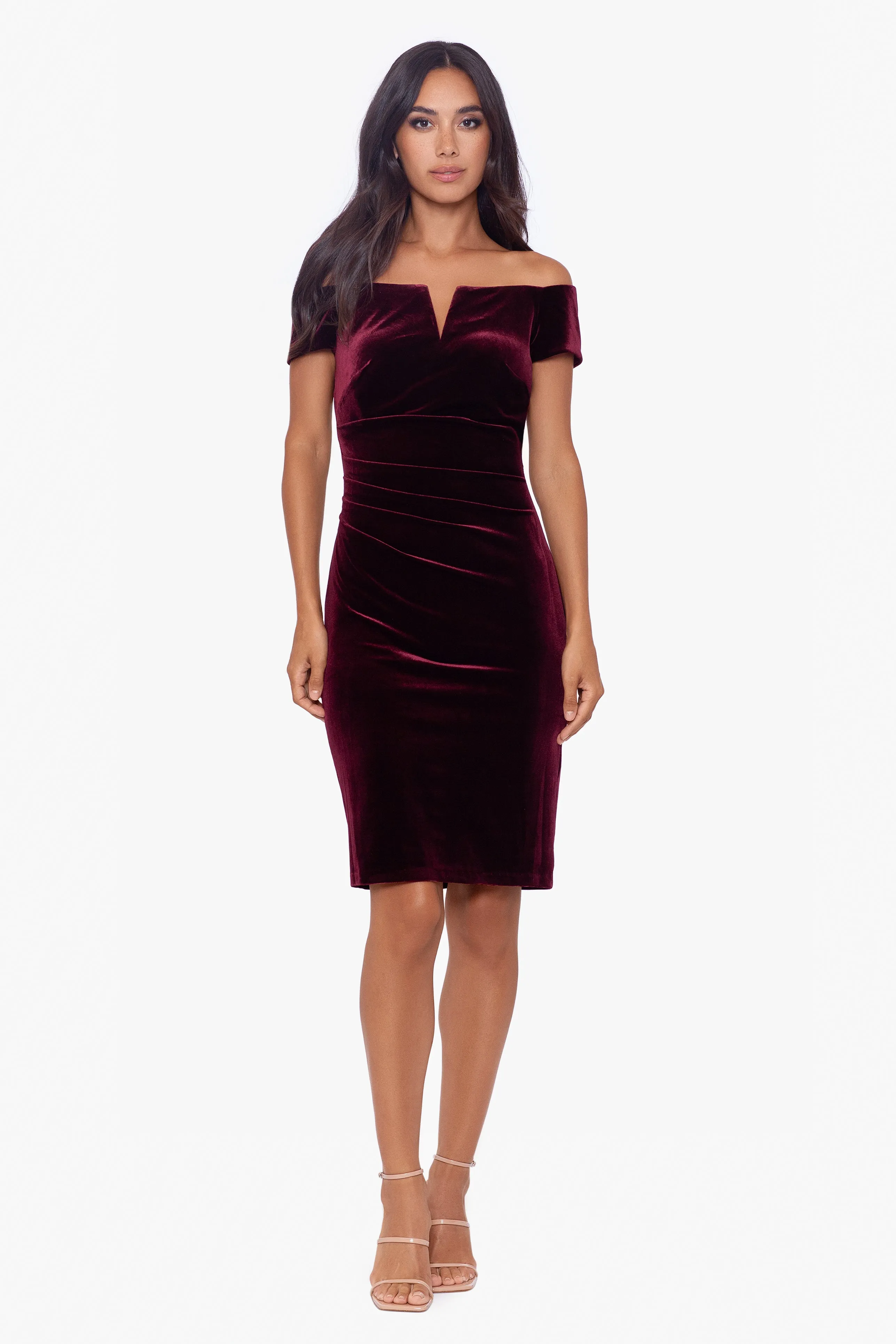 "Esme" Velvet Off Shoulder Short Dress sold by Xscape